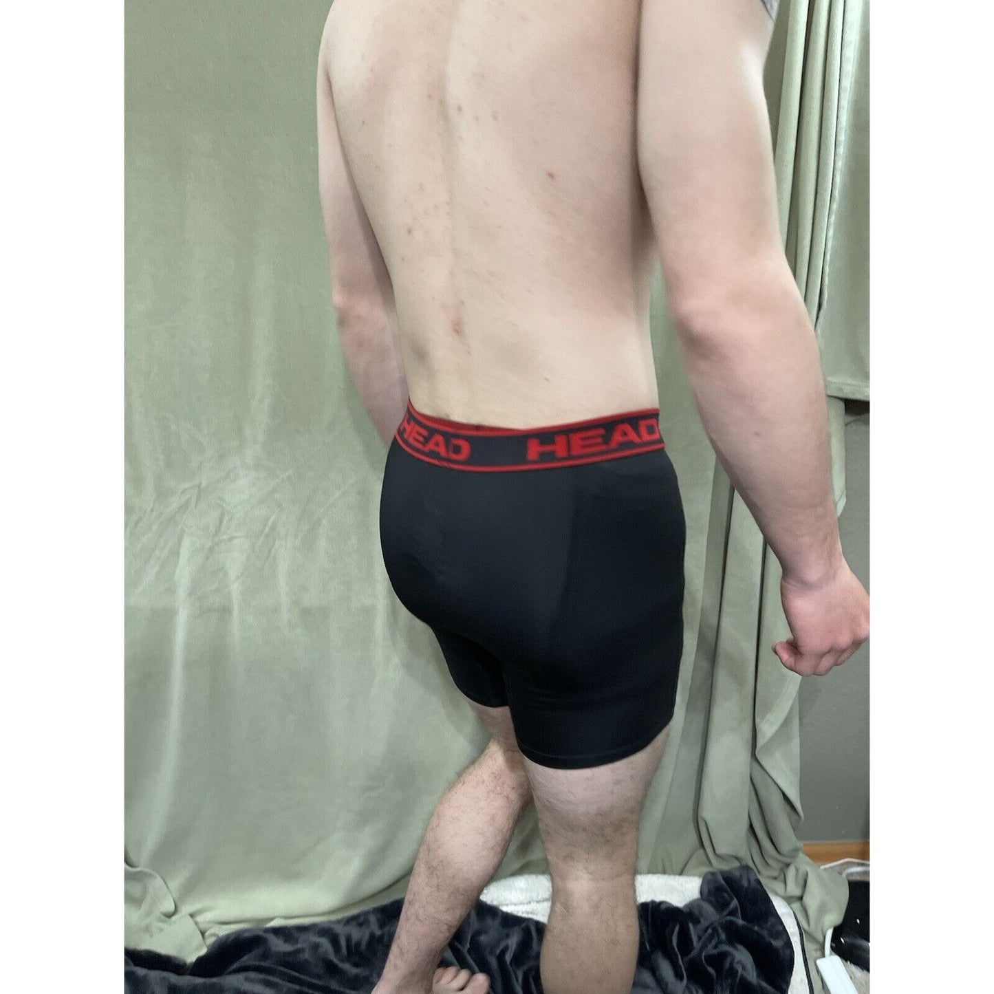 Head Brand Compression Shorts Medium Black With Red Band 1 Pair New