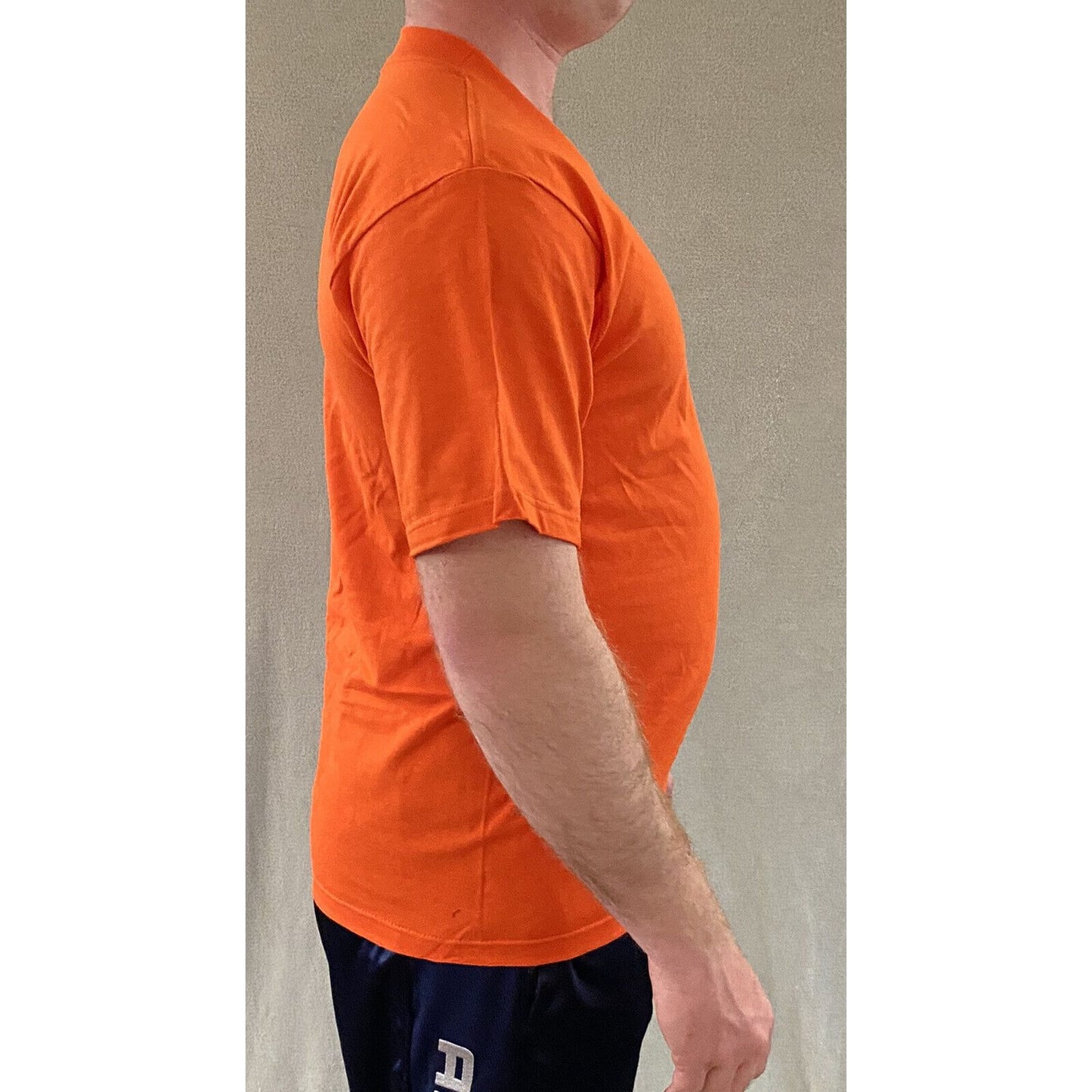 The Cotton Exchange Men’s Medium Plain Solid Orange Cotton T-shirt