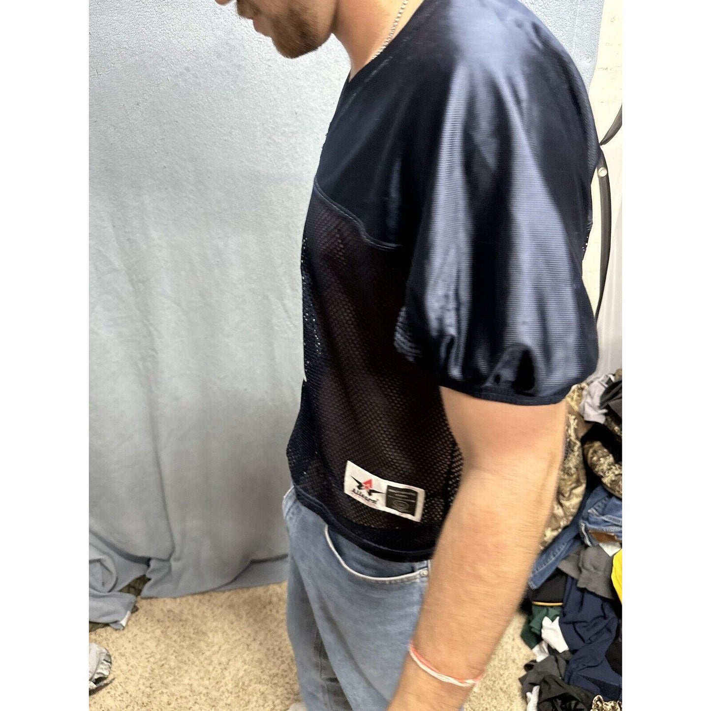 Youth Large/XL Alleson Athletics Navy Blue Football Jersey