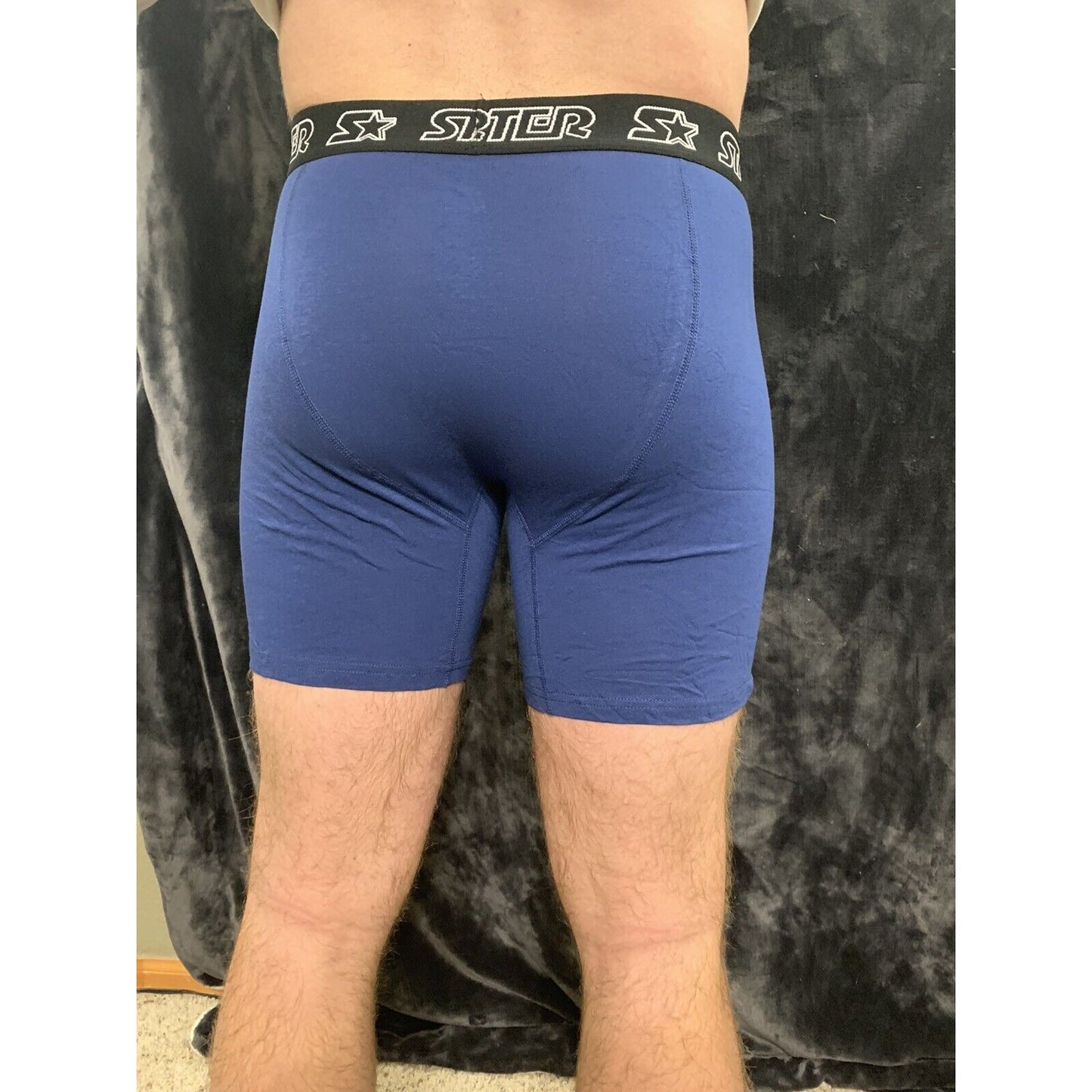 Blue Men’s Large Starter Black Label Compression Shorts 95% Cotton, 5% Spandex