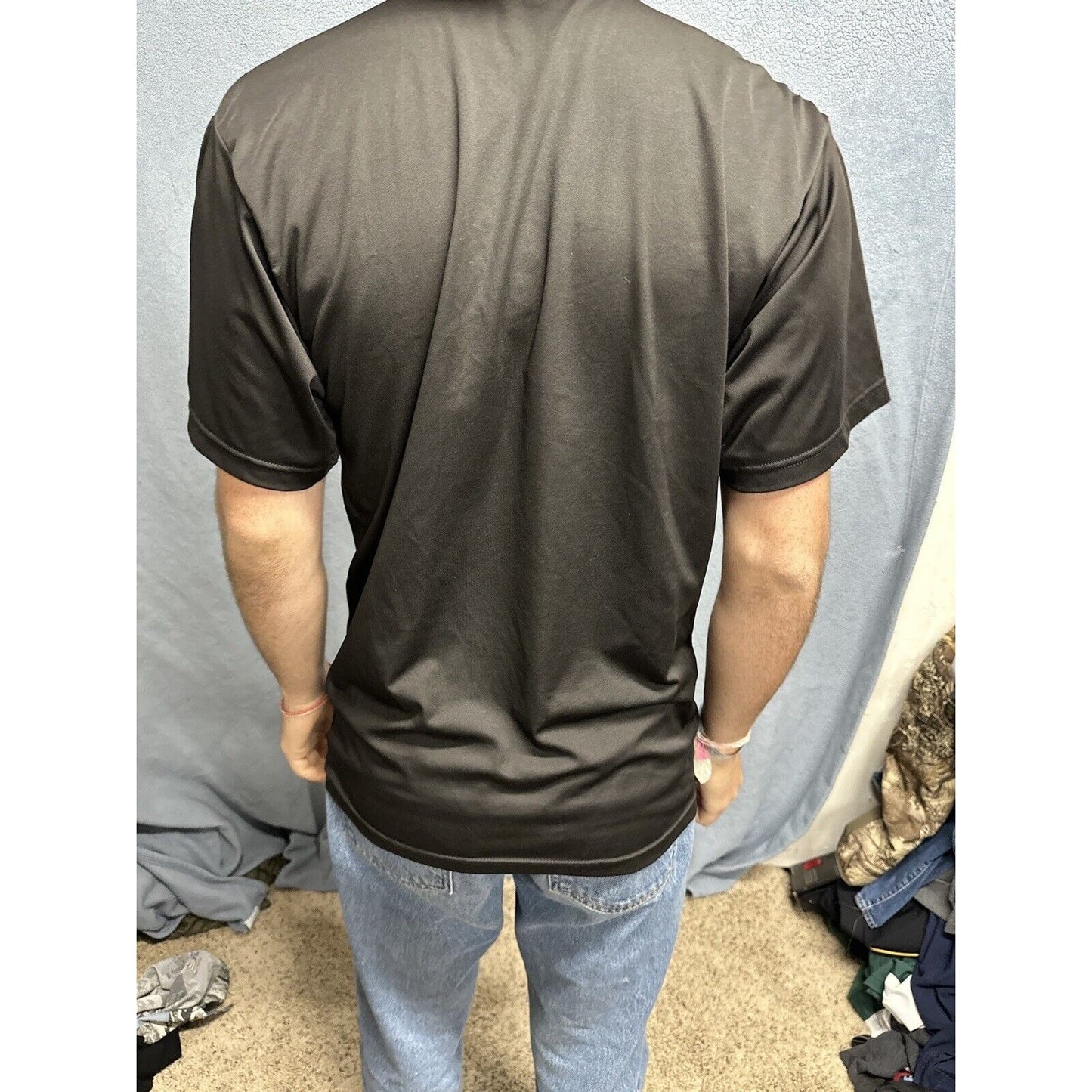 Men’s Army Small Tshirt Physical Fitness Uniform Black Polyester