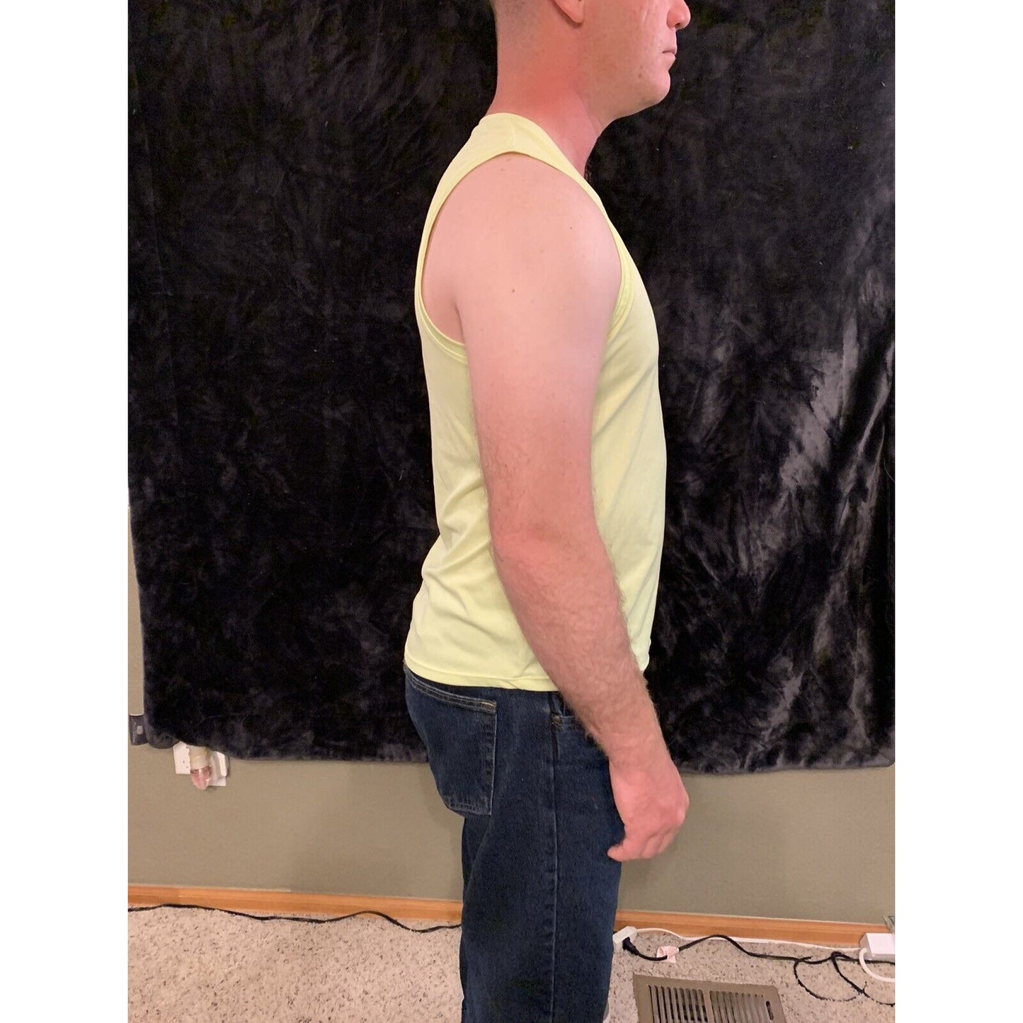 Champion Light Yellow Tank Top Singlet Running Workout Mens Activewear XL