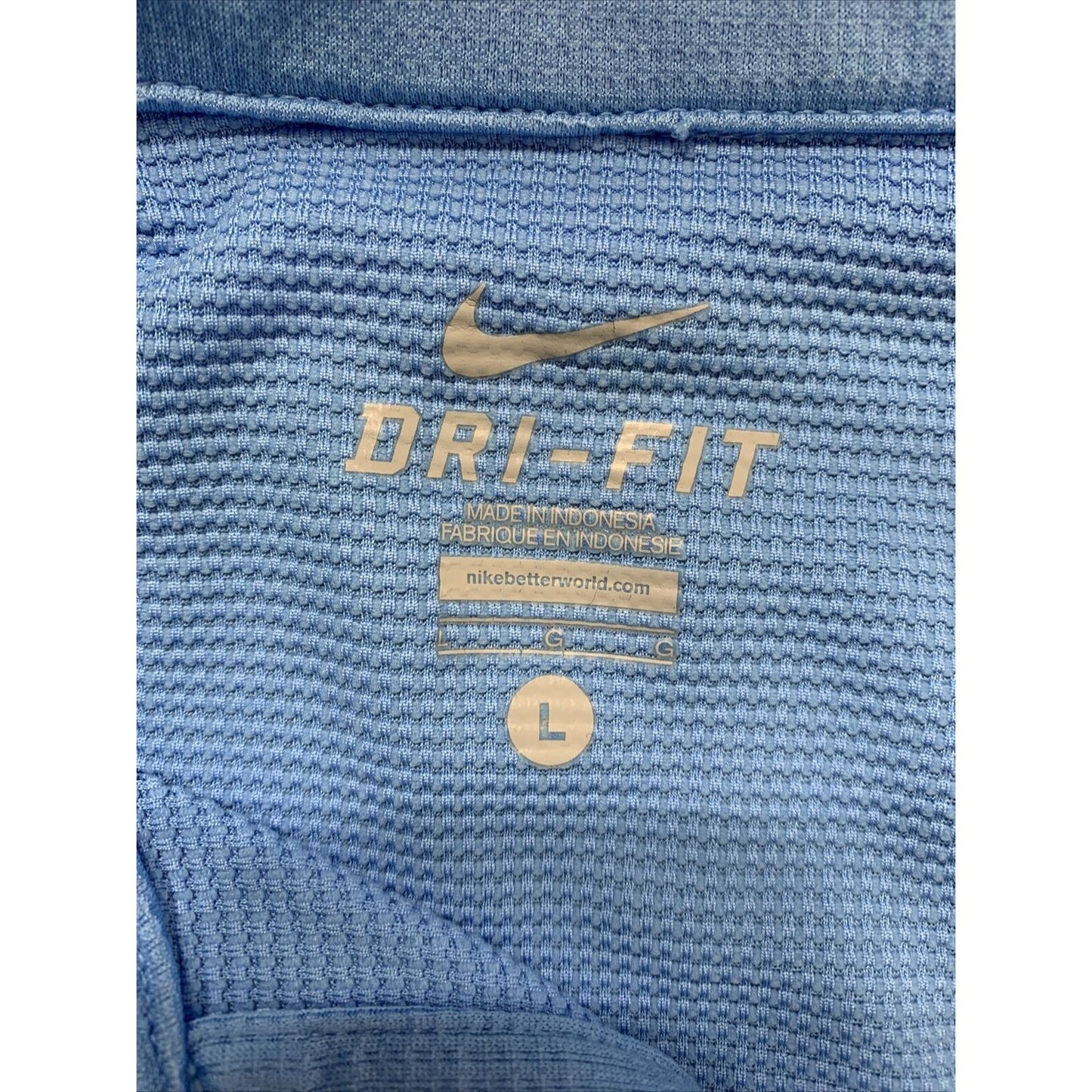Nike Mens Large Golf Polo Blue Short Sleeve Shirt Dri Fit