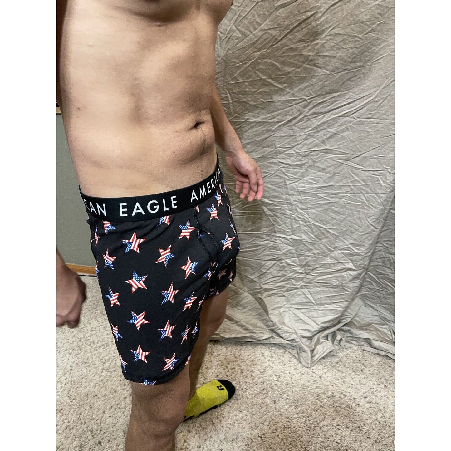 men's patriotic black american flag stars XL boxer briefs American Eagle
