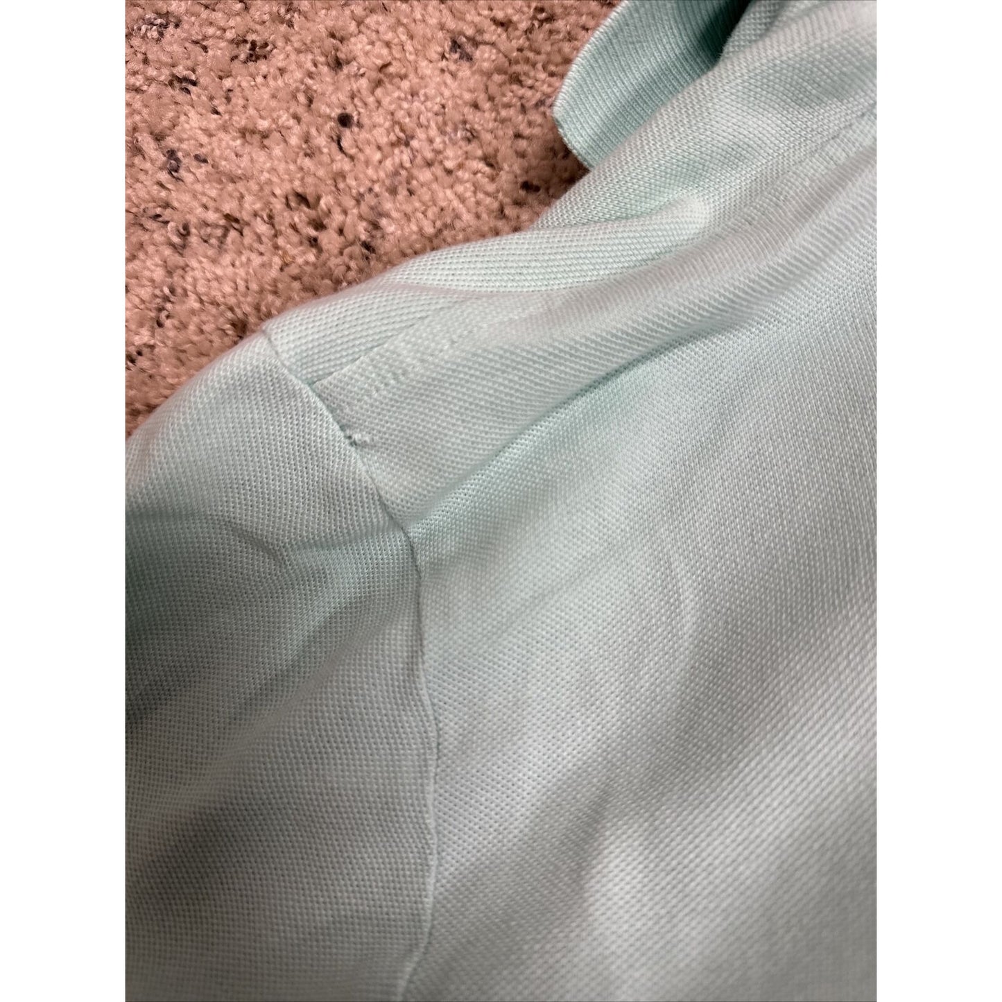 men’s mint green express pique polo medium polo shirt small hole see pics