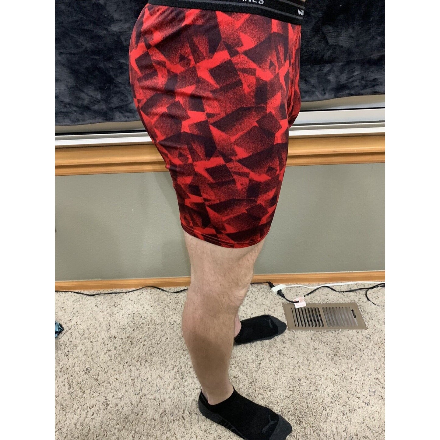 Hanes Men's X-Temp Comfort Cool Boxer Briefs, Red/Black Moisture Wicking Large