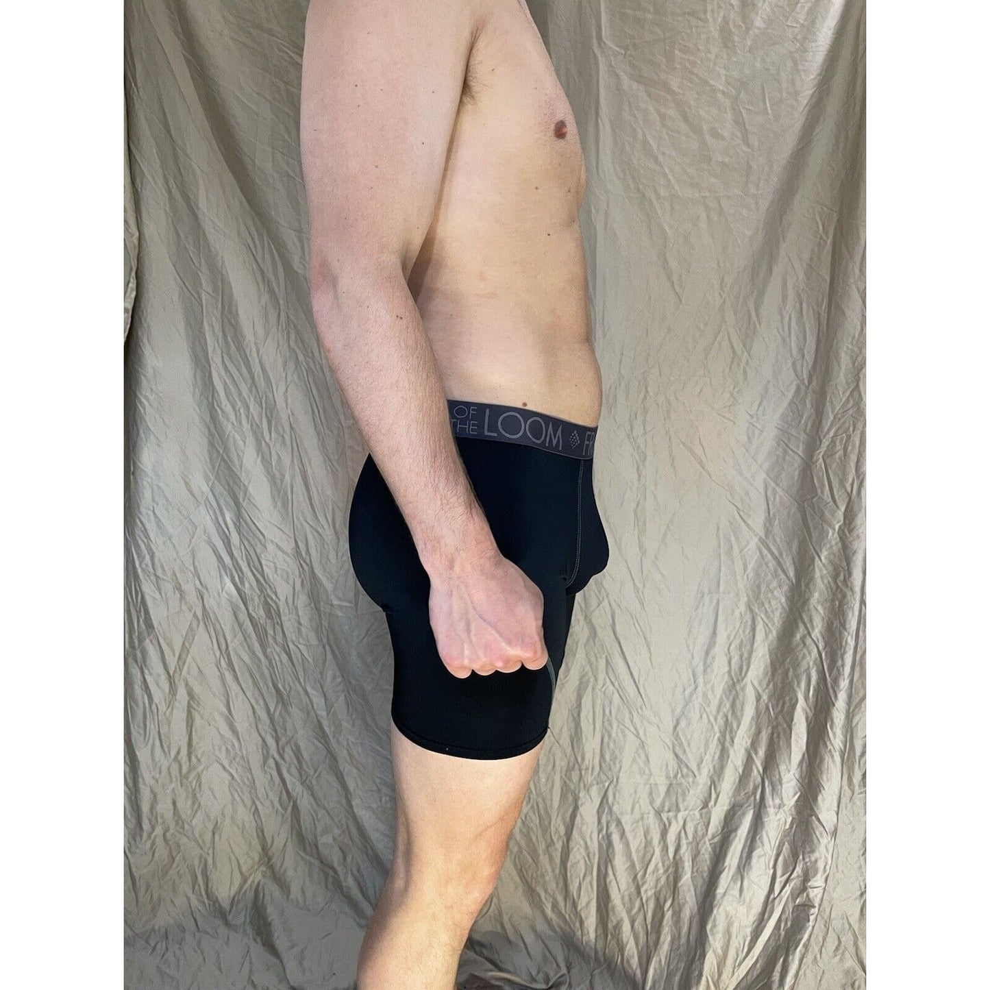 men's fruit of the loom XL compression boxer briefs breathable Black