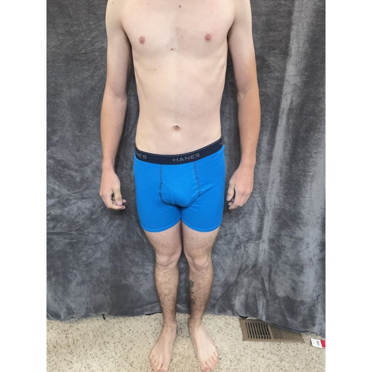boy's Hanes youth XL Aqua With Dark Blue boxer brief