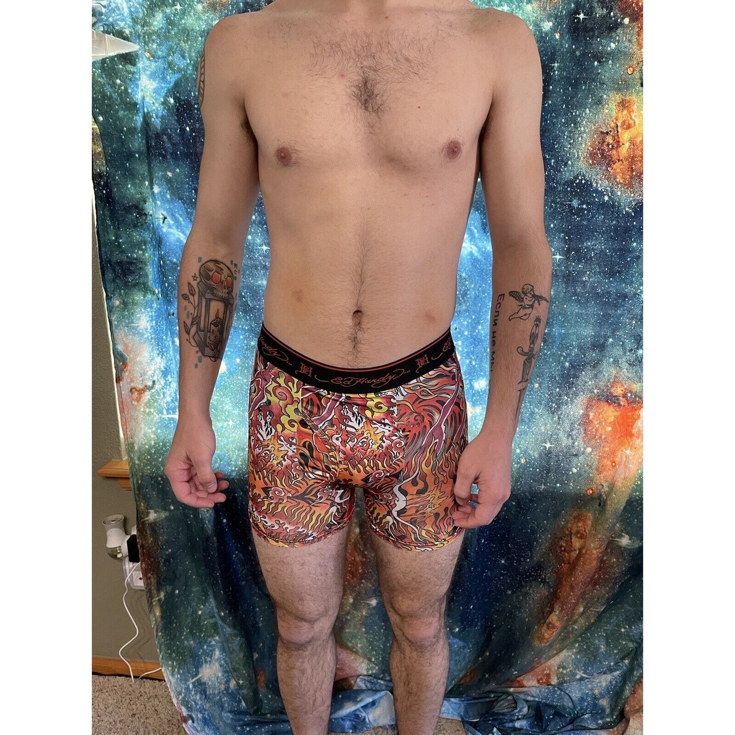 men's ed hardy compression shorts small flames New And Unworn