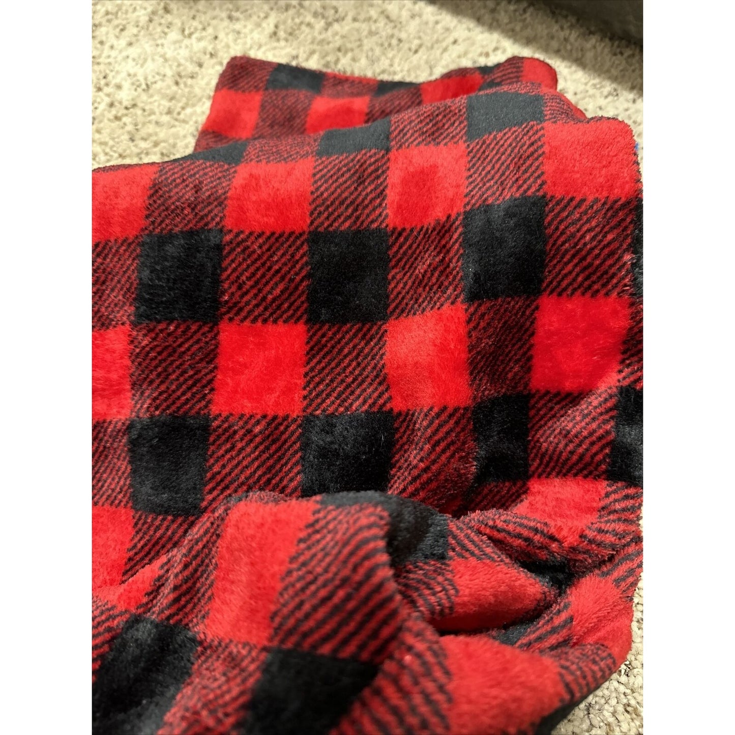 men’s holiday fam jams very soft black and red poly XL pajamas lounge pants