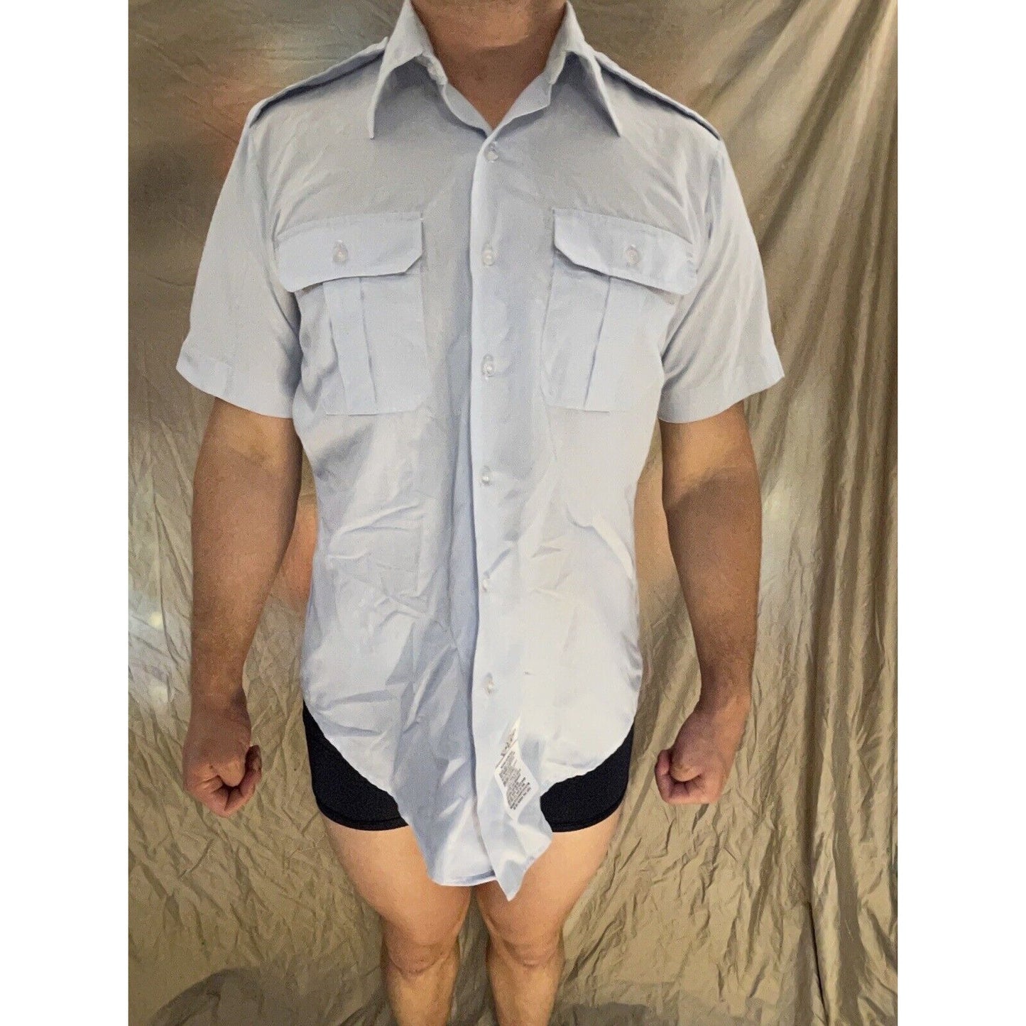 Men’s Service Dress Uniform USAF USSF Coast Guard Blues Shirt Short Sleeve Sz 15