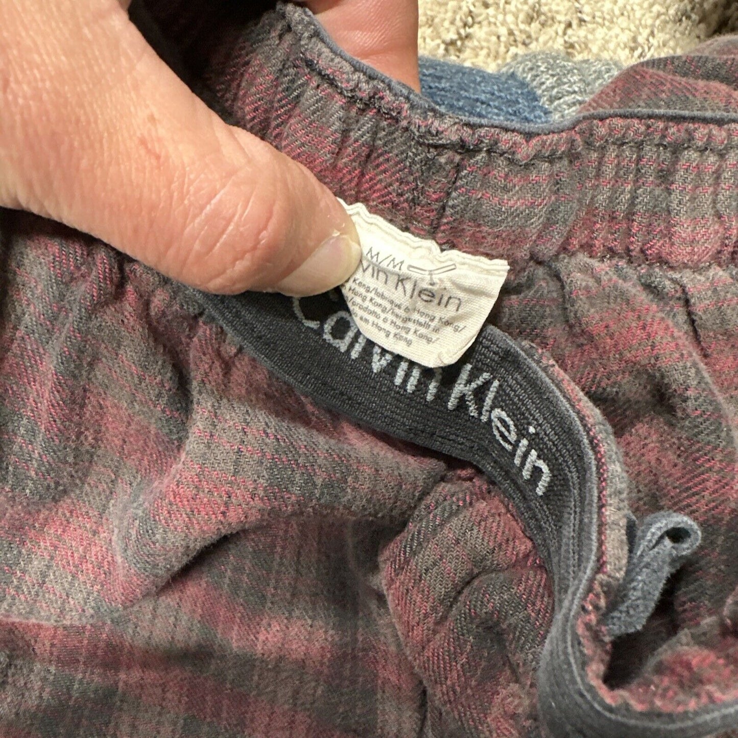 Men’s Calvin Klein Plaid Lounge Pants Medium Pajamas Red And Gray