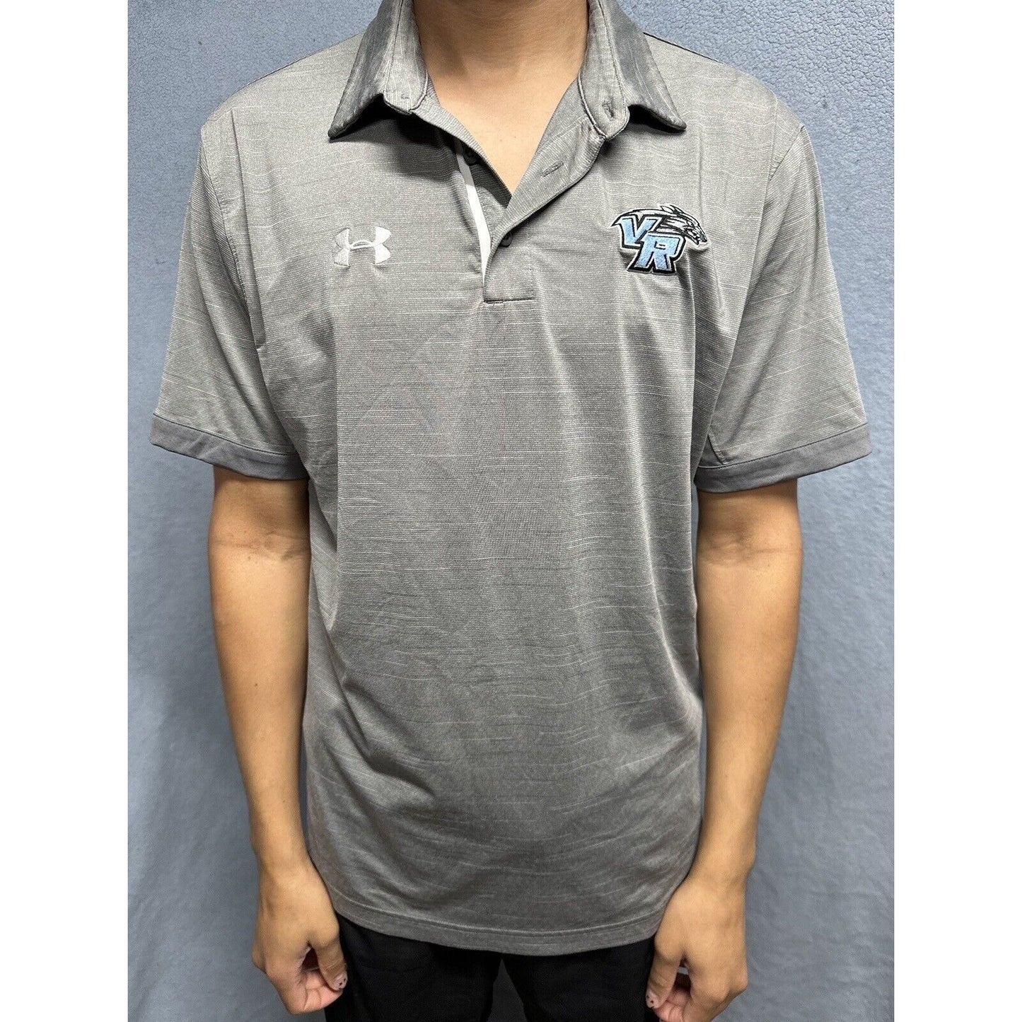 Men’s Gray Vista Ridge High School Under Armour Loose Large Polo Shirt