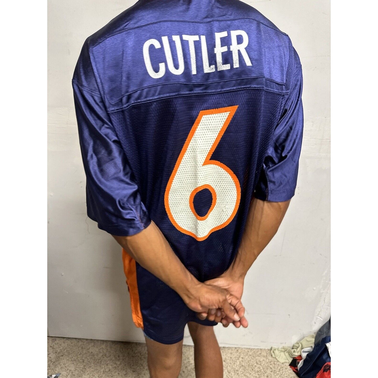 Men’s Reebok NFL Equipment Denver Broncos On Field Medium Football Jersey Cutler