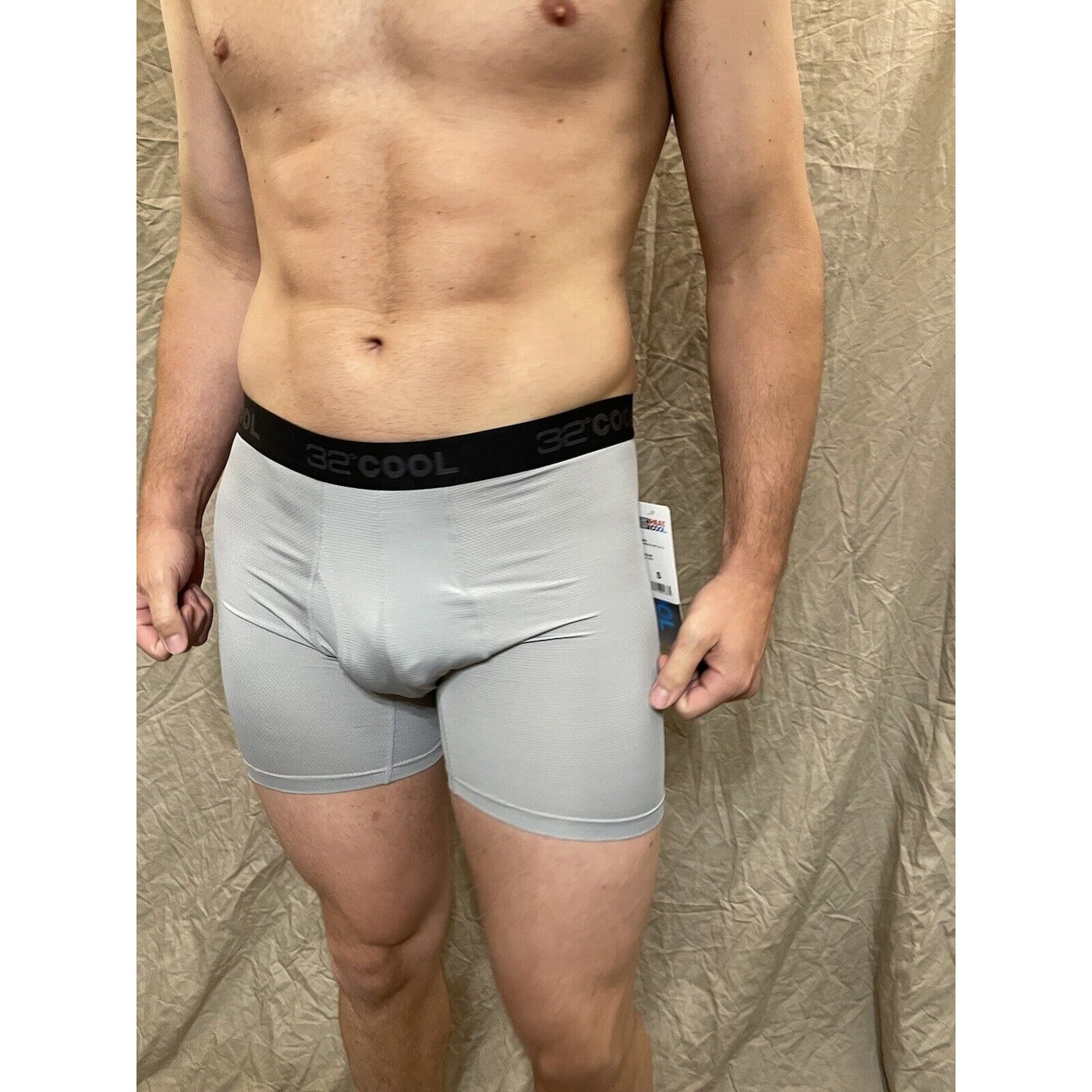 men's Icy Grey 32 degrees cool compression boxer brief Medium