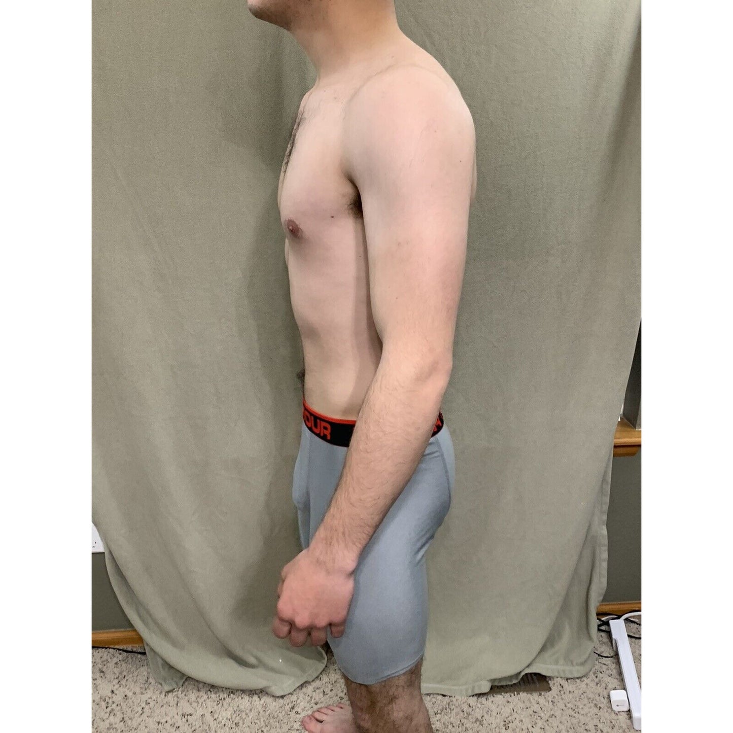 Men’s Gray With Black/Red Band under armour Ua boxerjock 6” Size Small