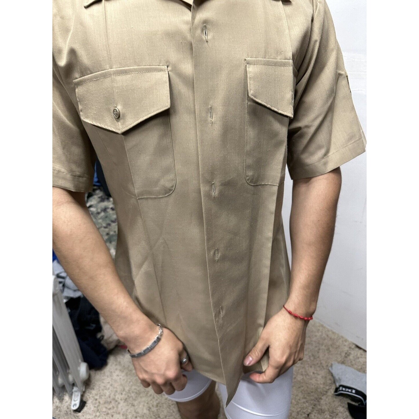 Men’s USMC Marines Khaki Dress Shirt 15 1/2 Short Sleeve