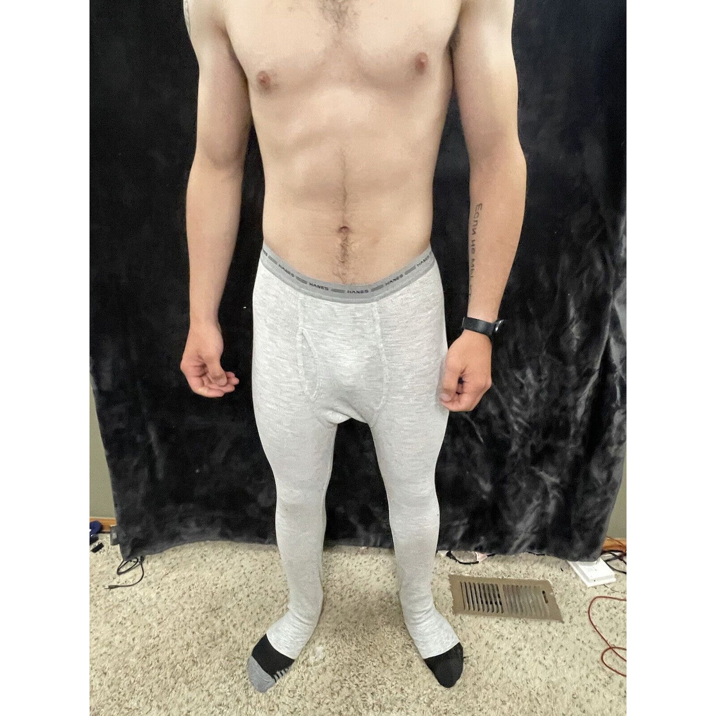 Men’s Hanes Medium Gray Thermal Bottoms