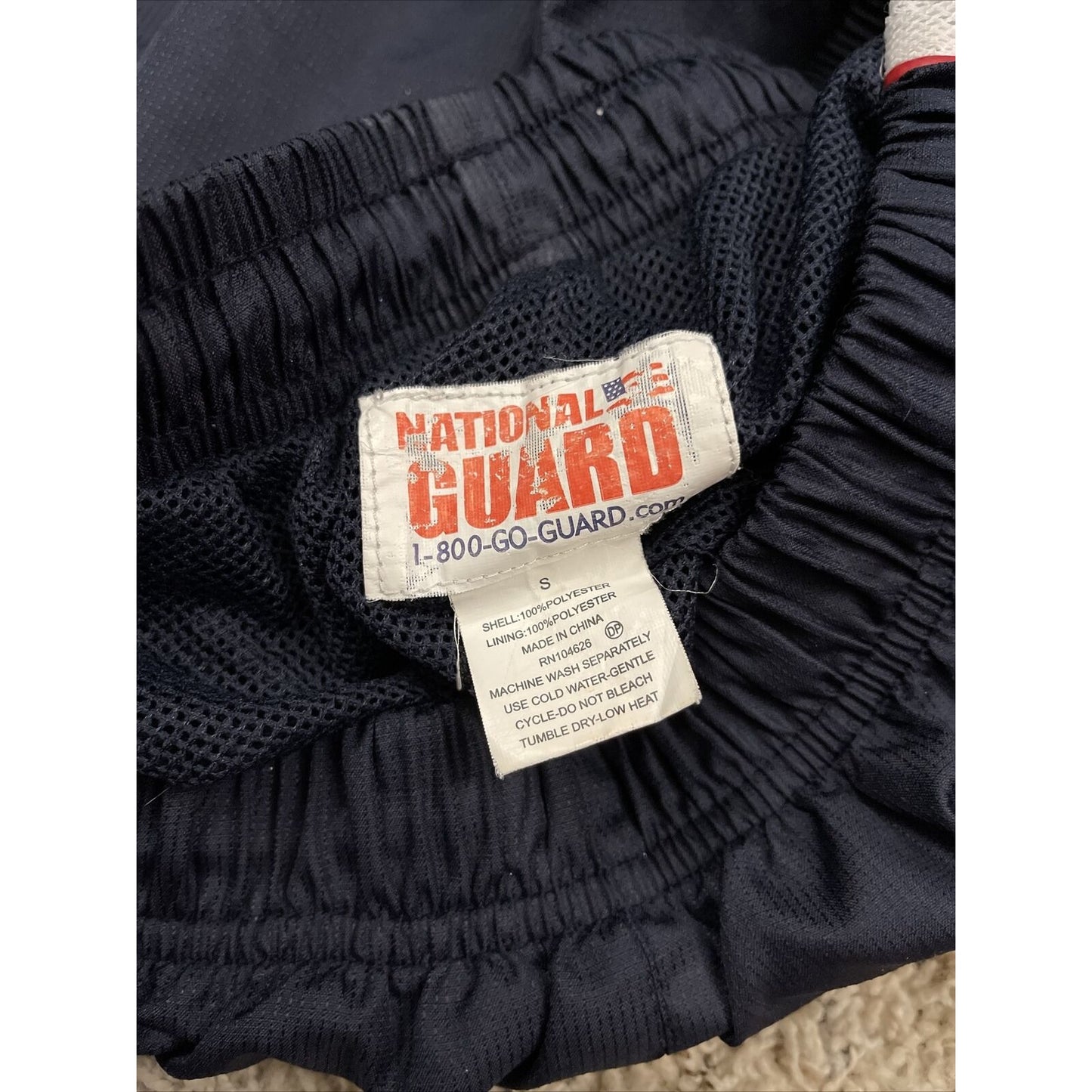 Men’s Small National Guard track pants dark blue recruiter