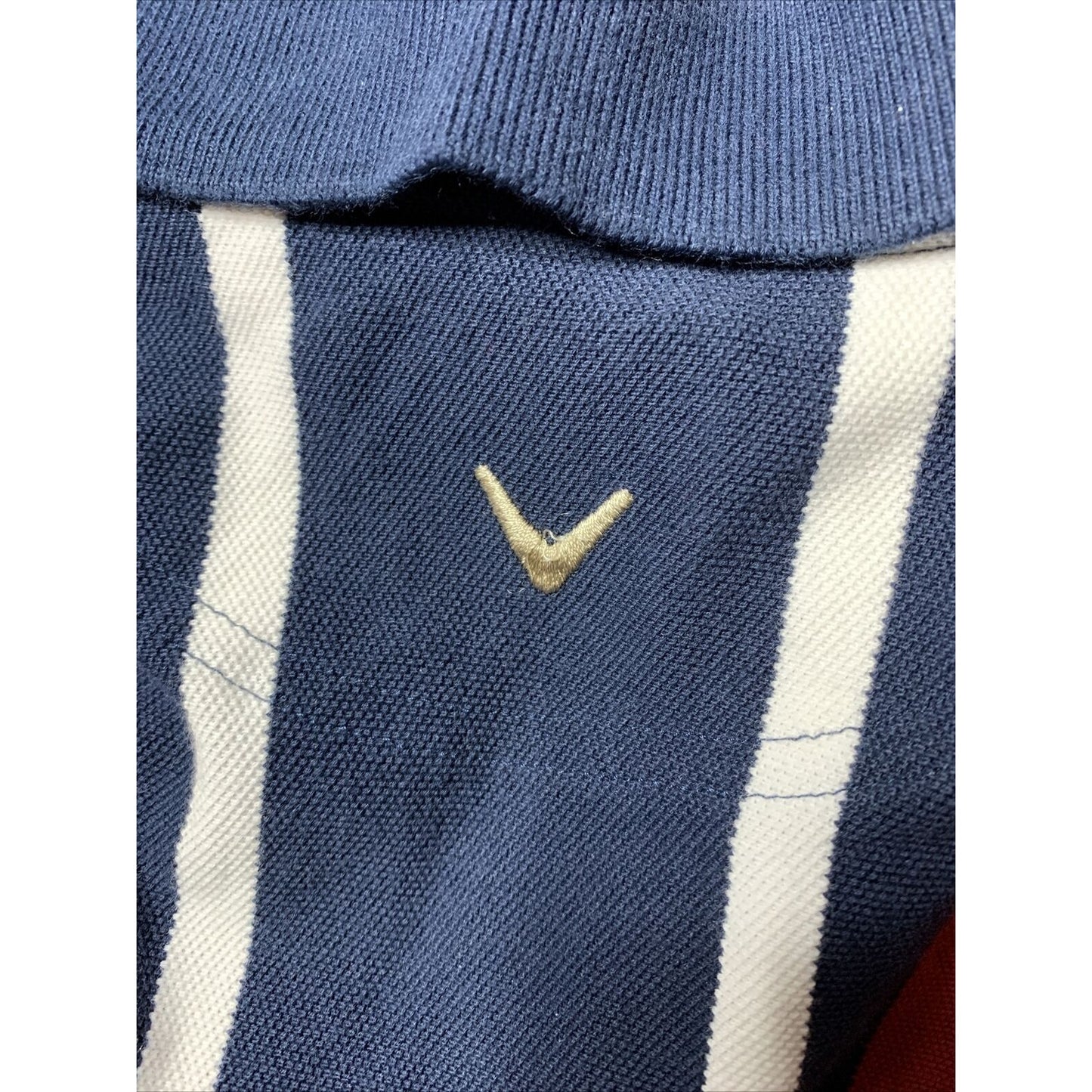 Callaway Golf Short Sleeve Red/Blue/white Combed Cotton Sport Polo Shirt Mens XL