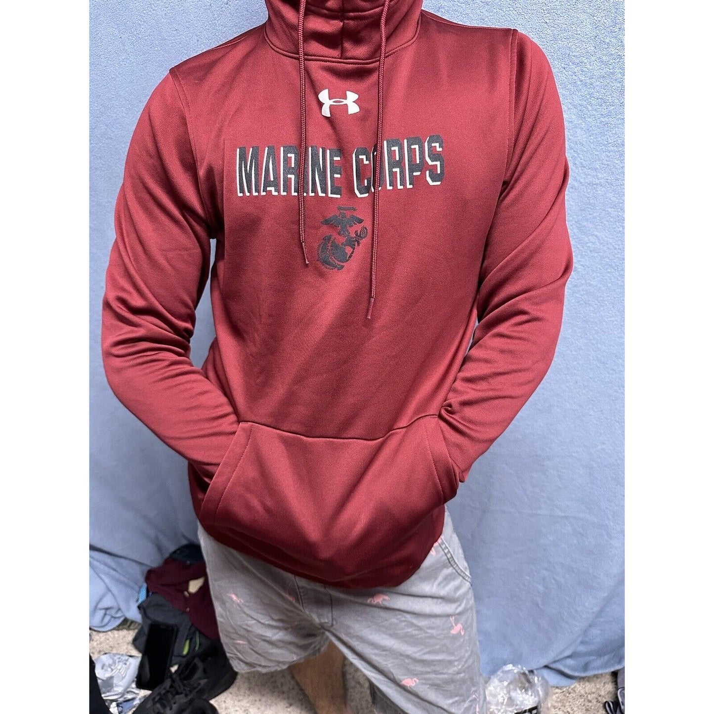 Men’s Maroon Pullover Hoodie Marine Corps Small Under Armour