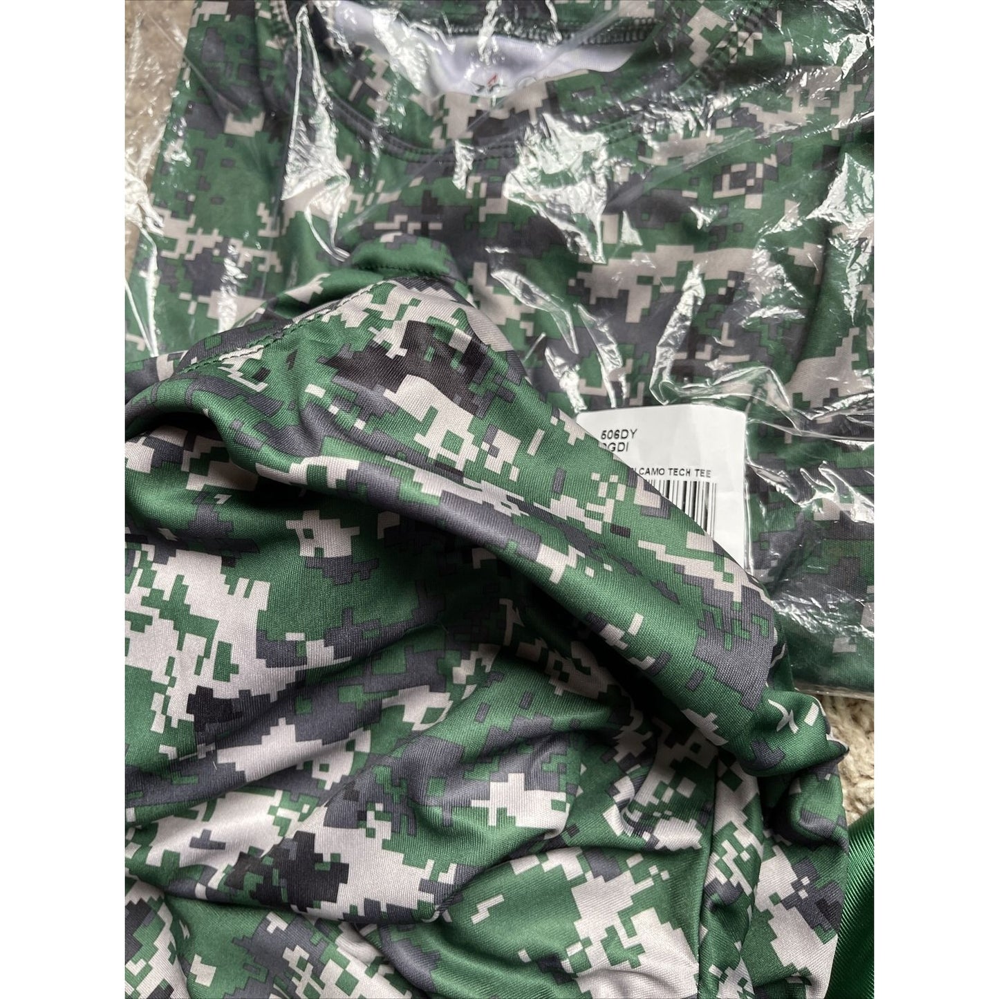 Boy's Youth Large Digi Camo Alleson Athletic Green Compression Workout Shirt