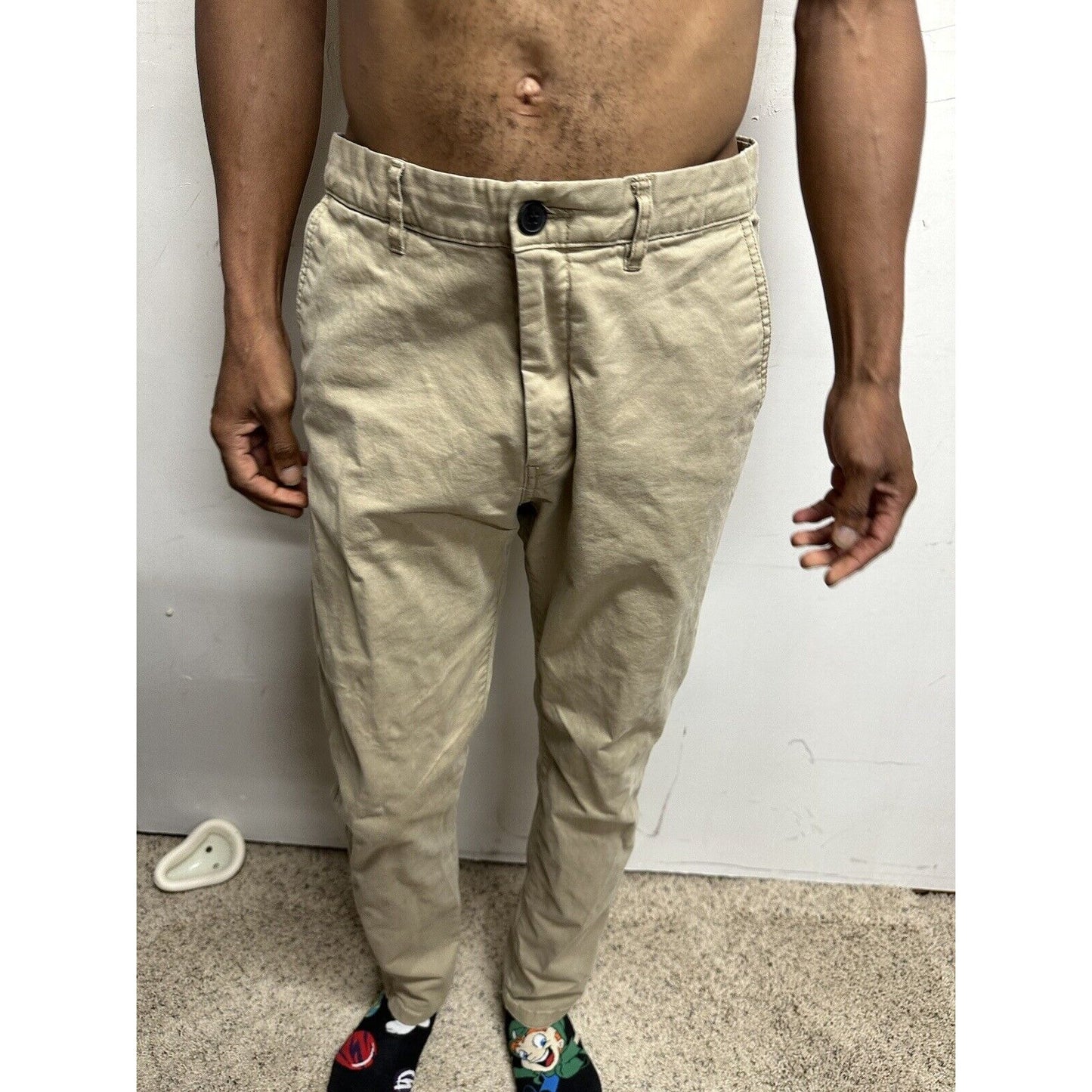 Men’s Khaki 34 H&M Skinny Fit Stretch Pants