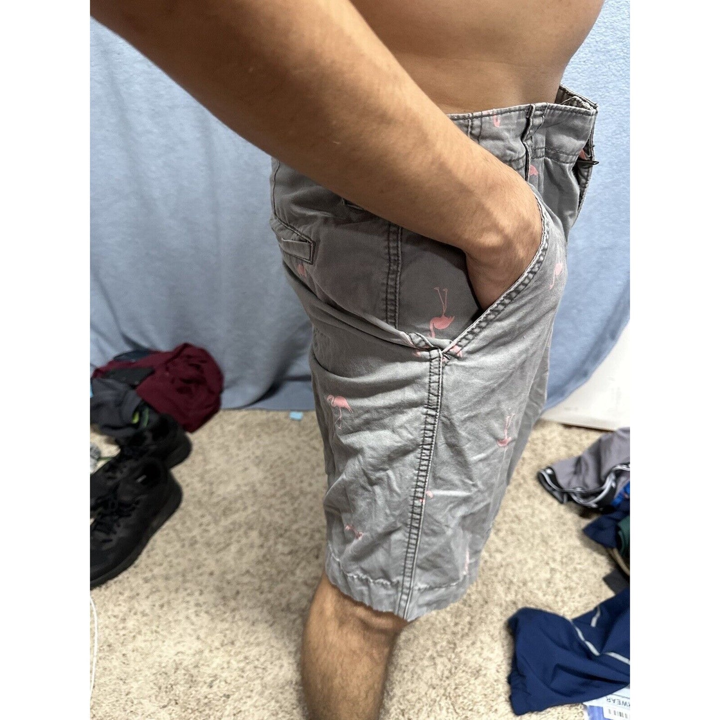 Men’s Gray Flamingo Aeropostale Shorts Size 32