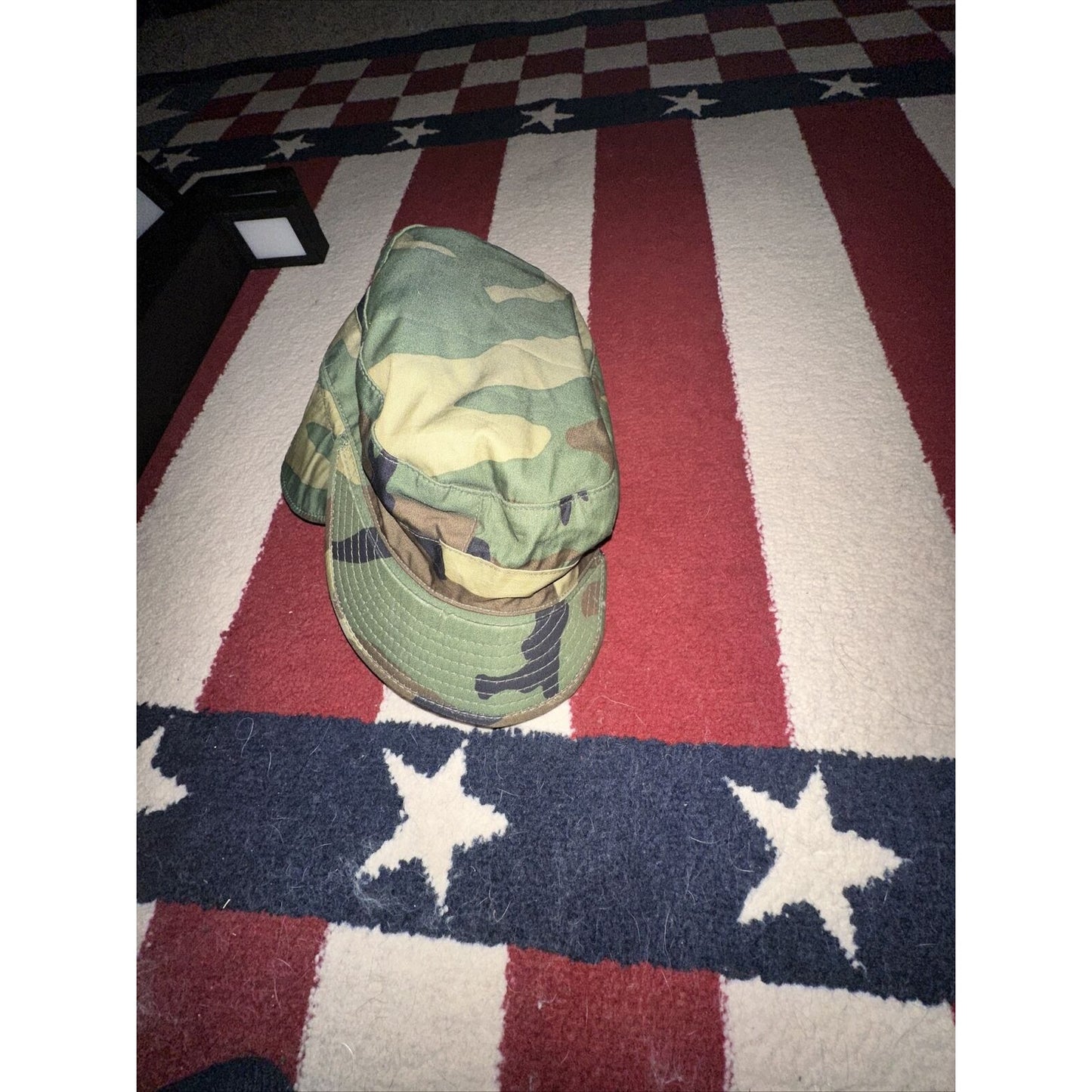 military cap hat cover BDU battle dress uniform camo 7 1/8 Built In Ear Flaps