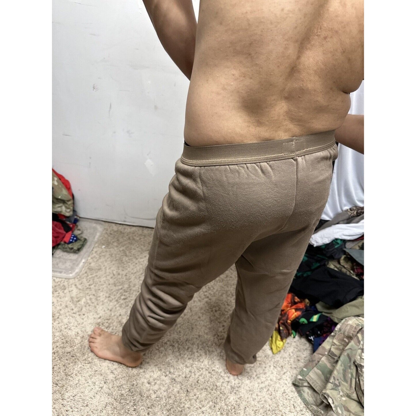 Men’s Cold Weather Brown Drawers Large Thermal Army Air Force Pants