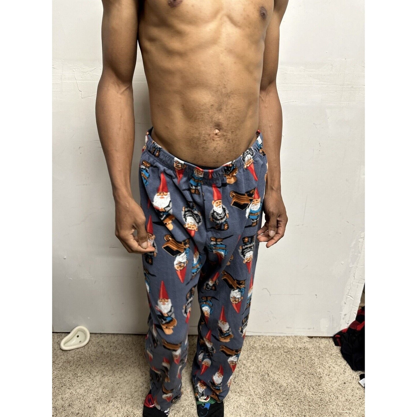 Men’s Large Gnome Wheelbarrow Lounge Pants Sleepwear