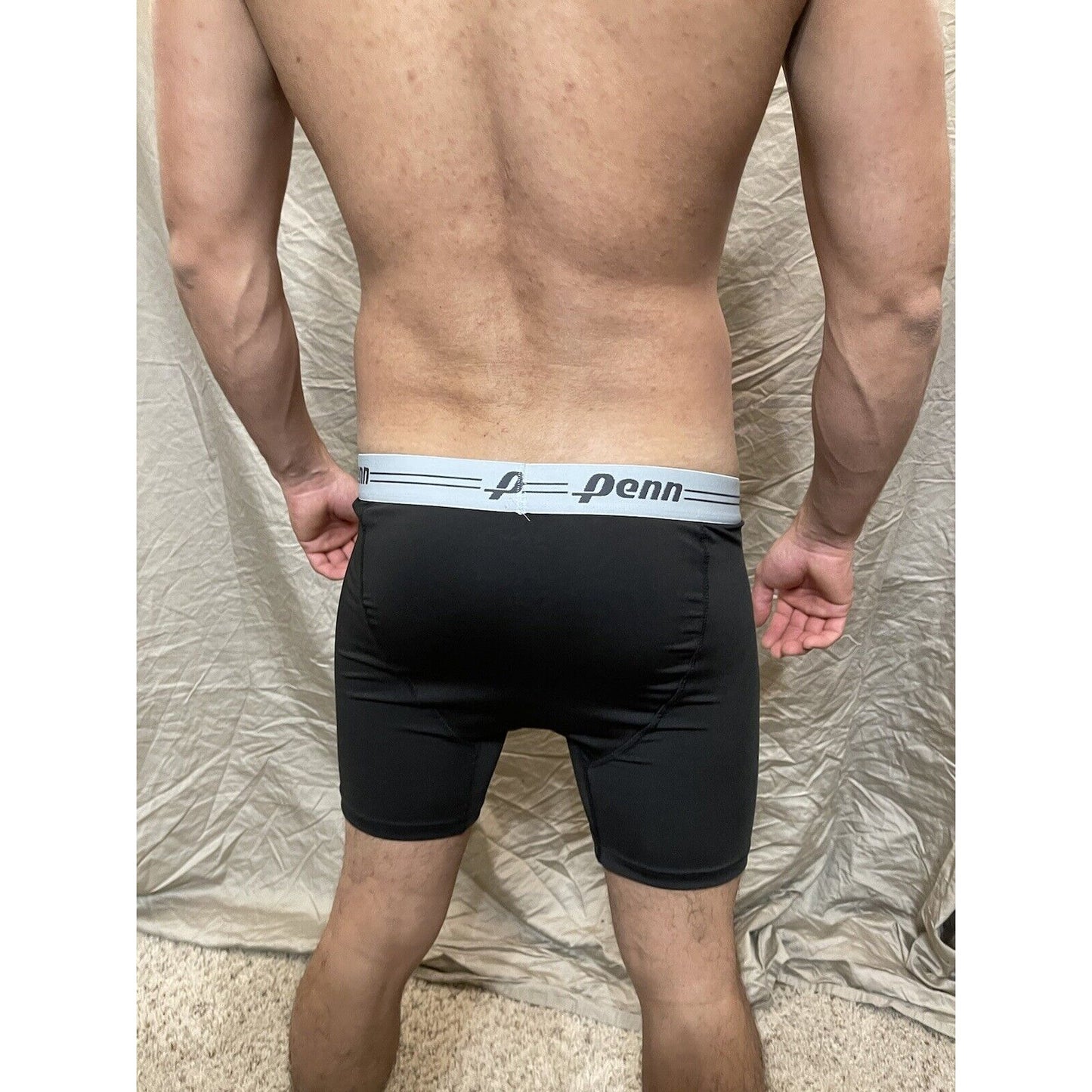 men's black penn medium compression boxer shorts