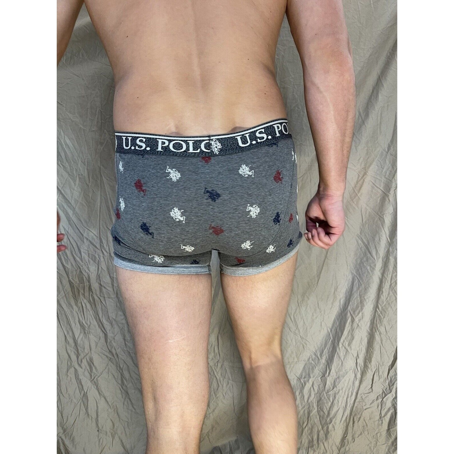 men's u.s. polo assn small gray boxer briefs