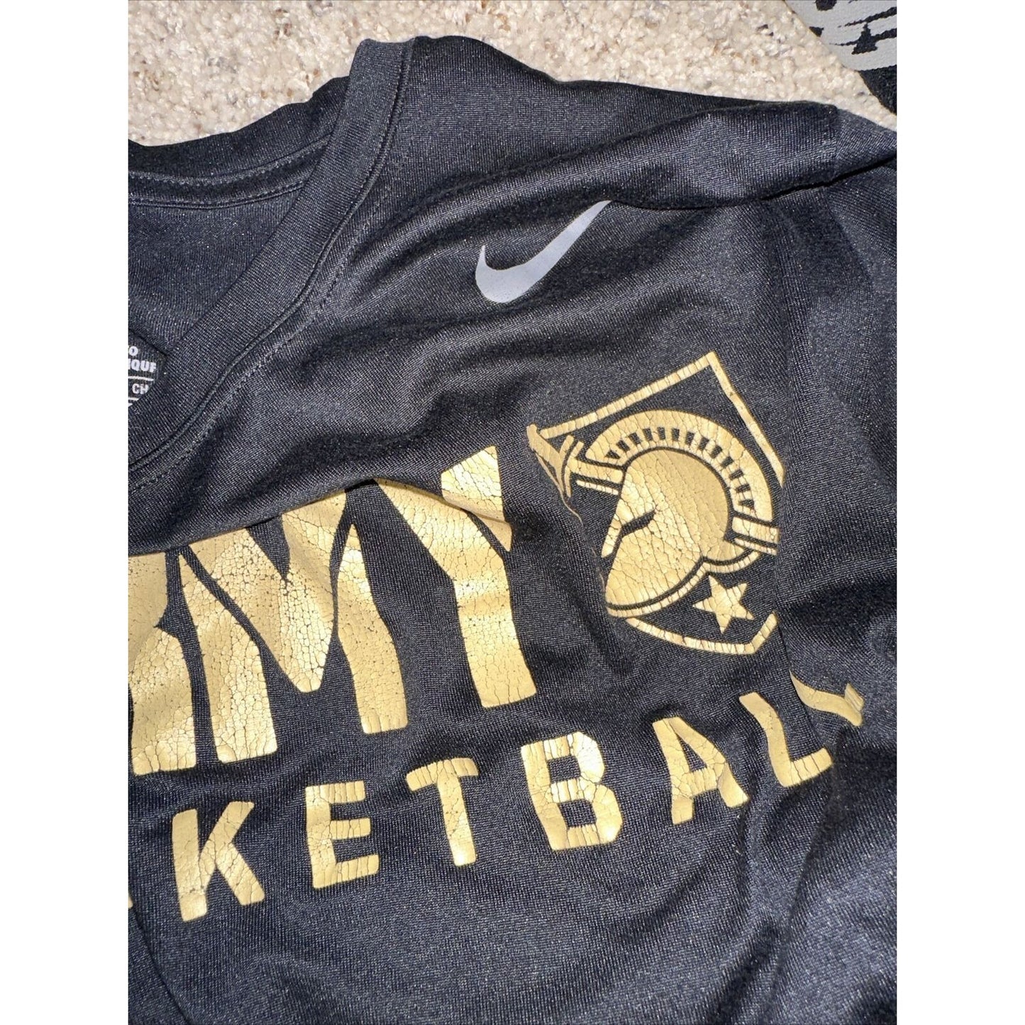 Men’s Black Army West Point Basketball Athletic Cut Small Team Tshirt Nike