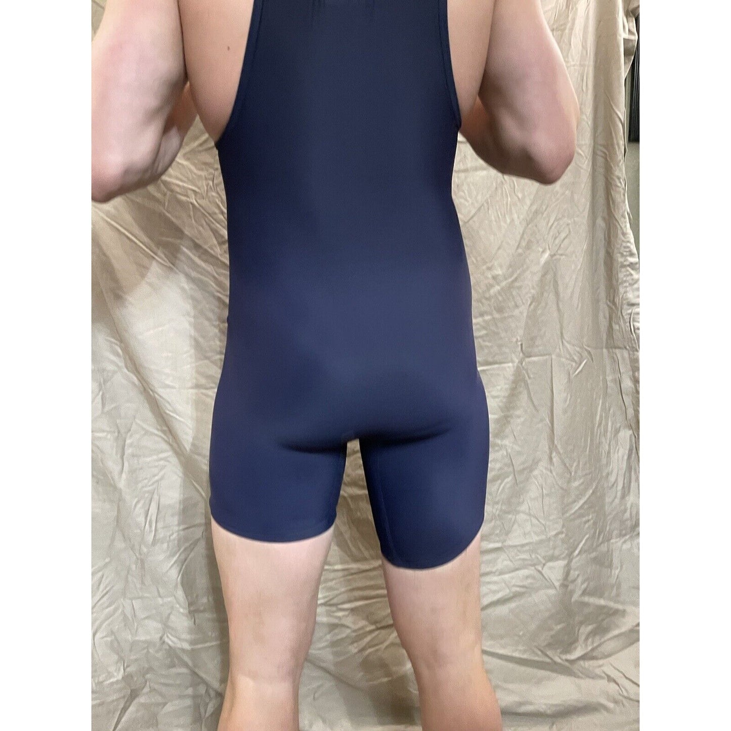 Men's alleson adult medium navy blue Wrestling Singlet Compression