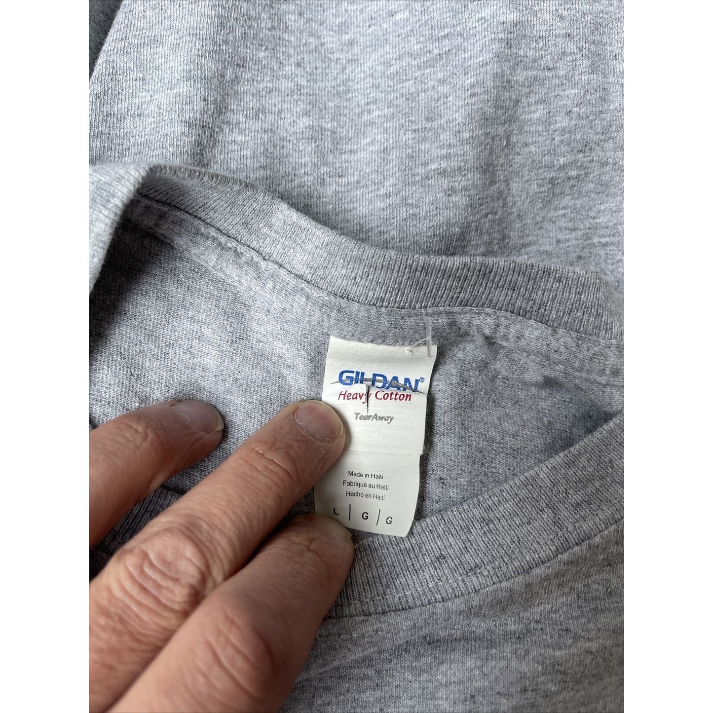 Men’s Large Gray Gildan I Love My Airman Hear T-Shirt