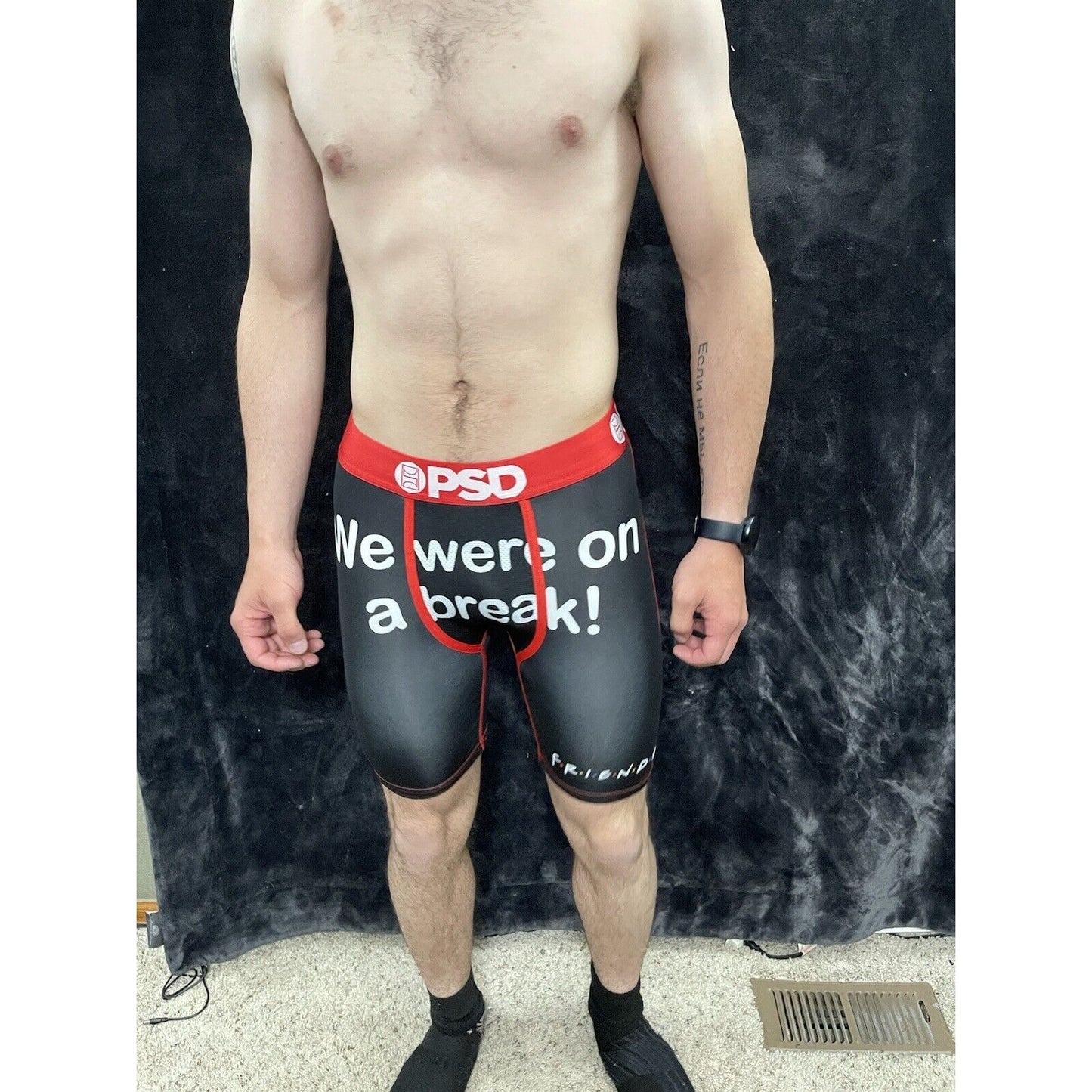 Men’s PSD Friends We Were On A Break Medium Boxer Briefs New Black