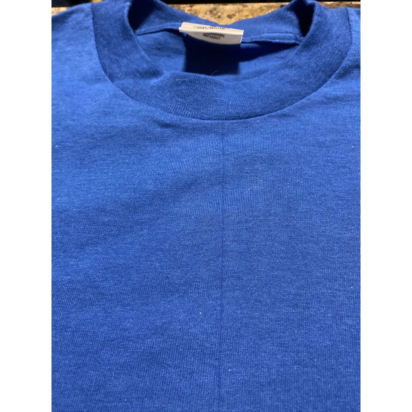 The Cotton Exchange Men’s Medium Plain Solid Blue Cotton T-shirt
