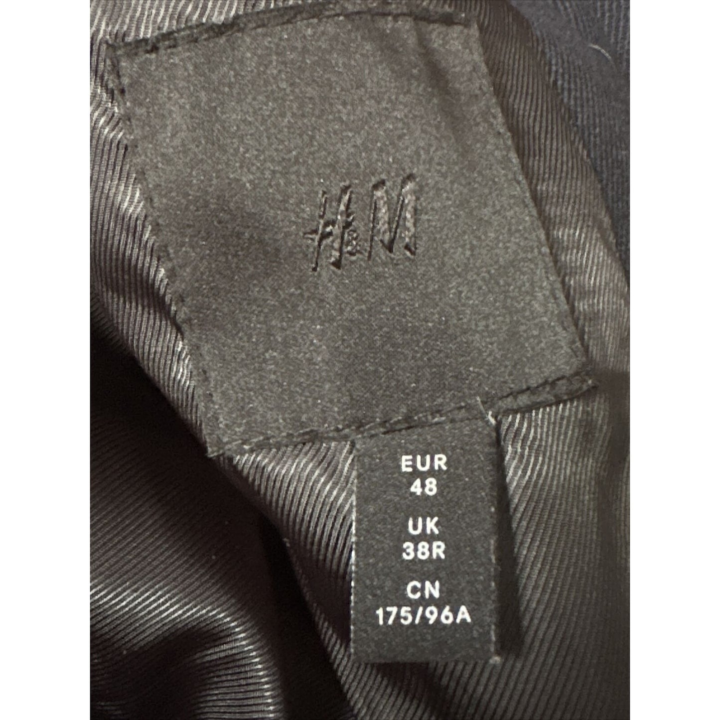 Men’s Dark Blue H&M 38R Zip Up And Snap Jacket Poly & Viscose