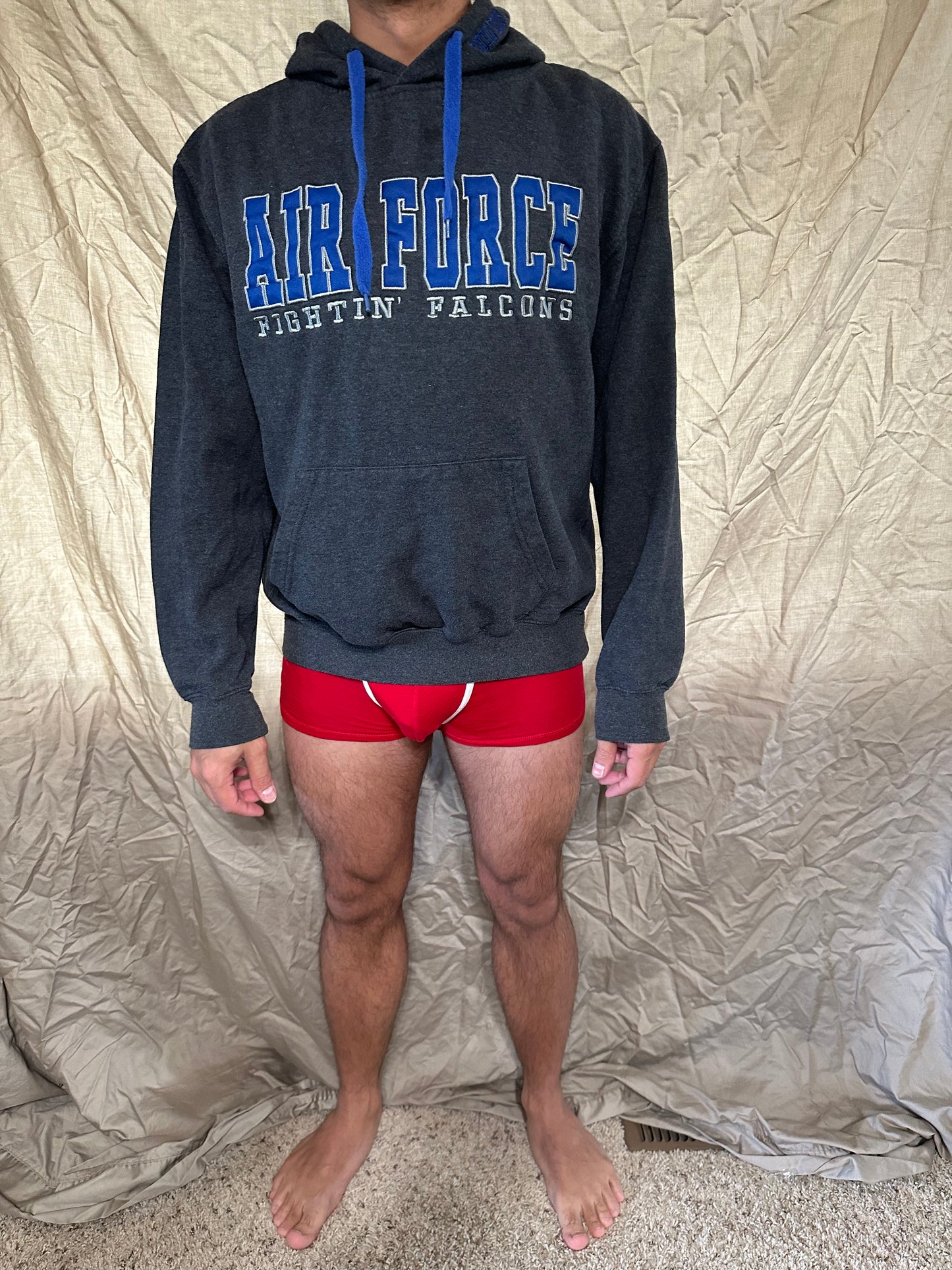 Air Force gray hoodie fightin’ falcons teen large