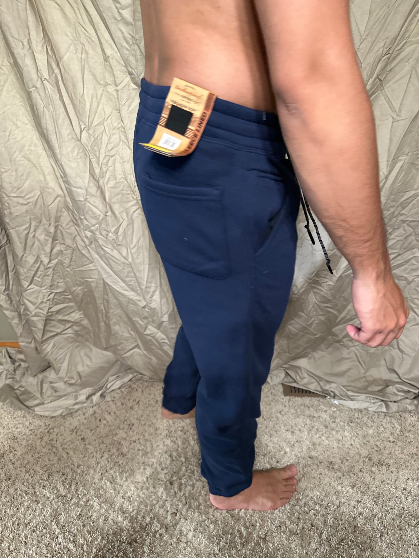 Men’s small navy blue weatherproof vintage rimrock jogger fleece lined sweat pants new with tags