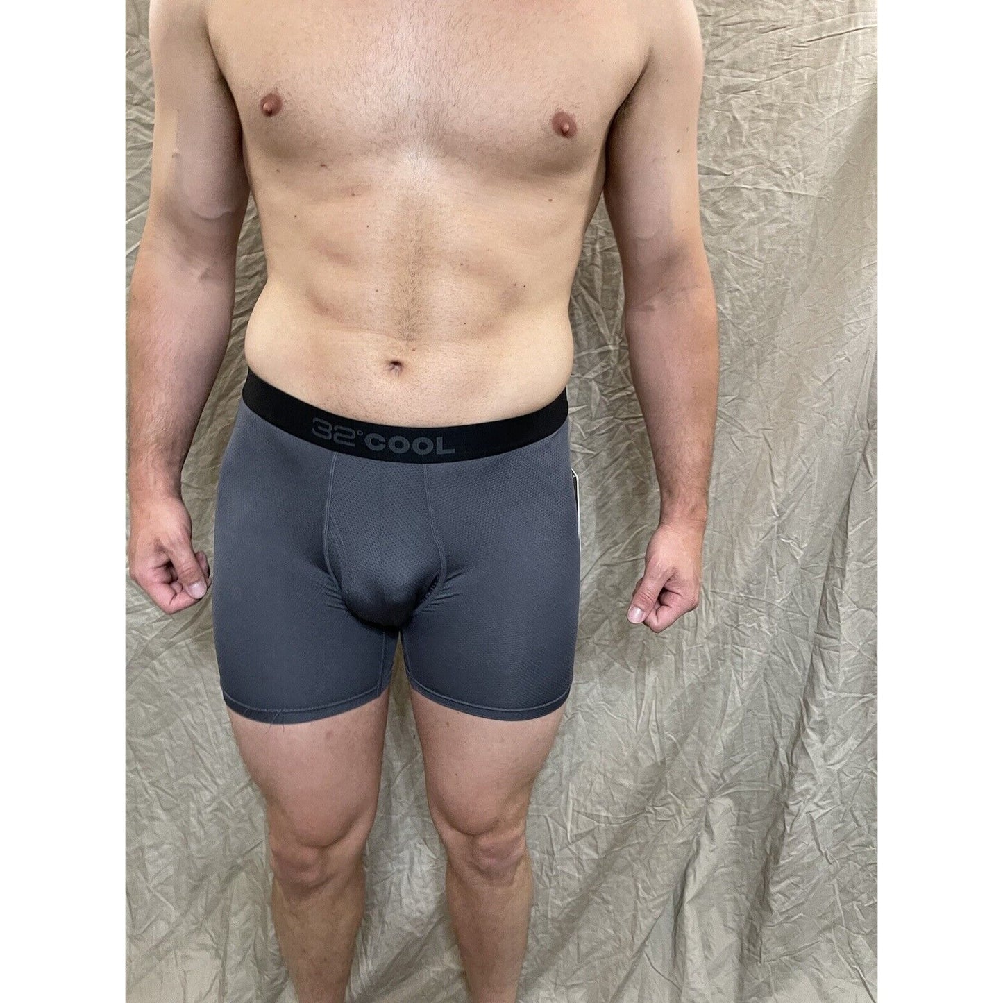 men's 32 degree cool charcoal gray mesh boxer brief small