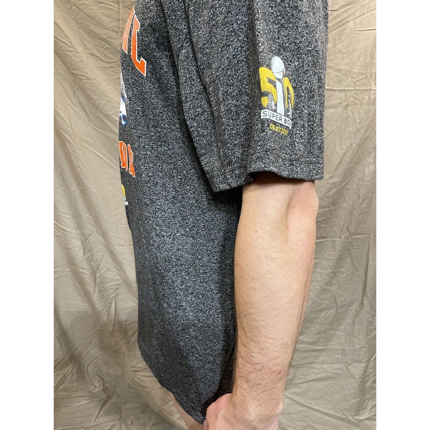 Men's 2XL Gray Denver Broncos Super Bowl 50 Champions