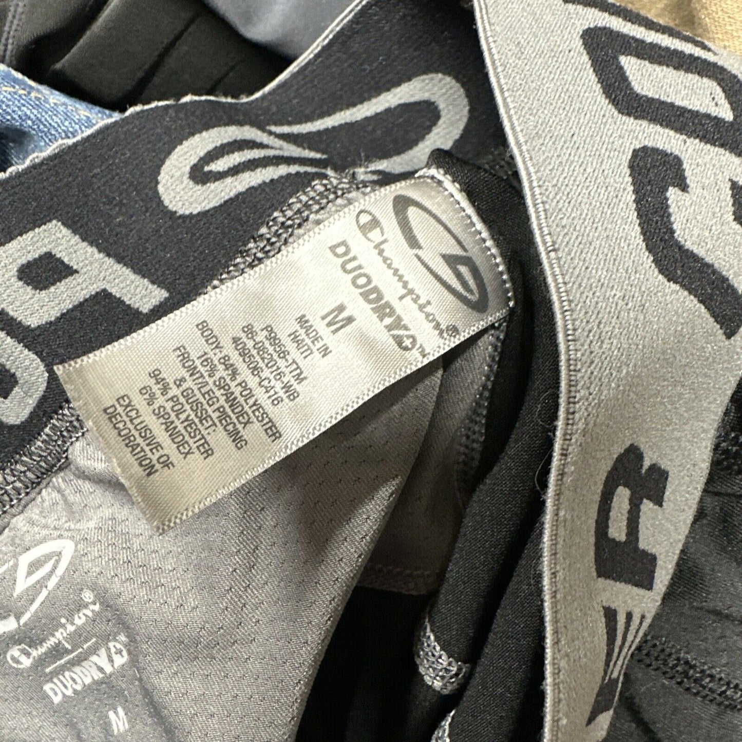 Men’s Champion Duo Dry Medium Black Gray Base Layer Leggings