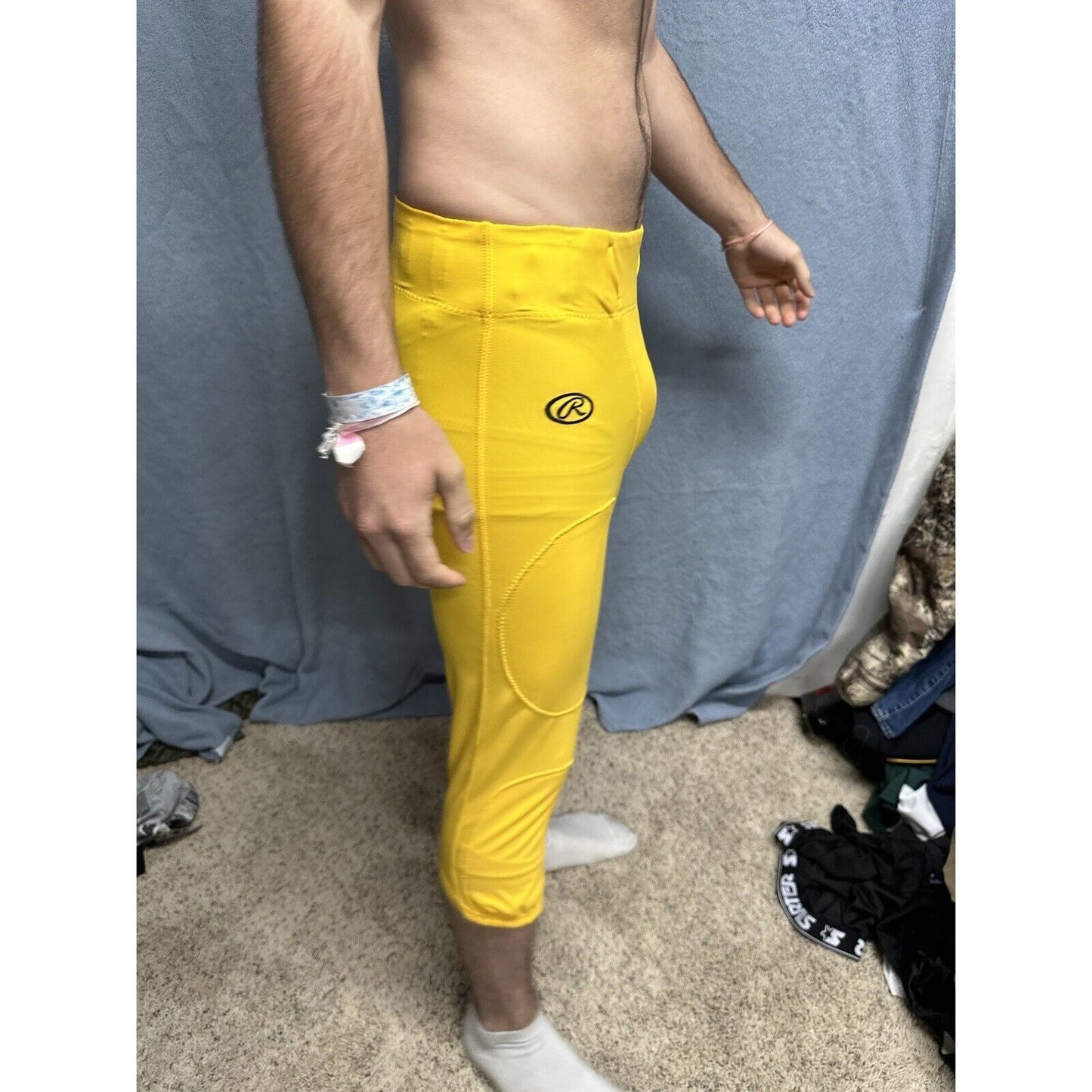Men’s Rawlings Football Pants Yellow Medium Nylon Spandex