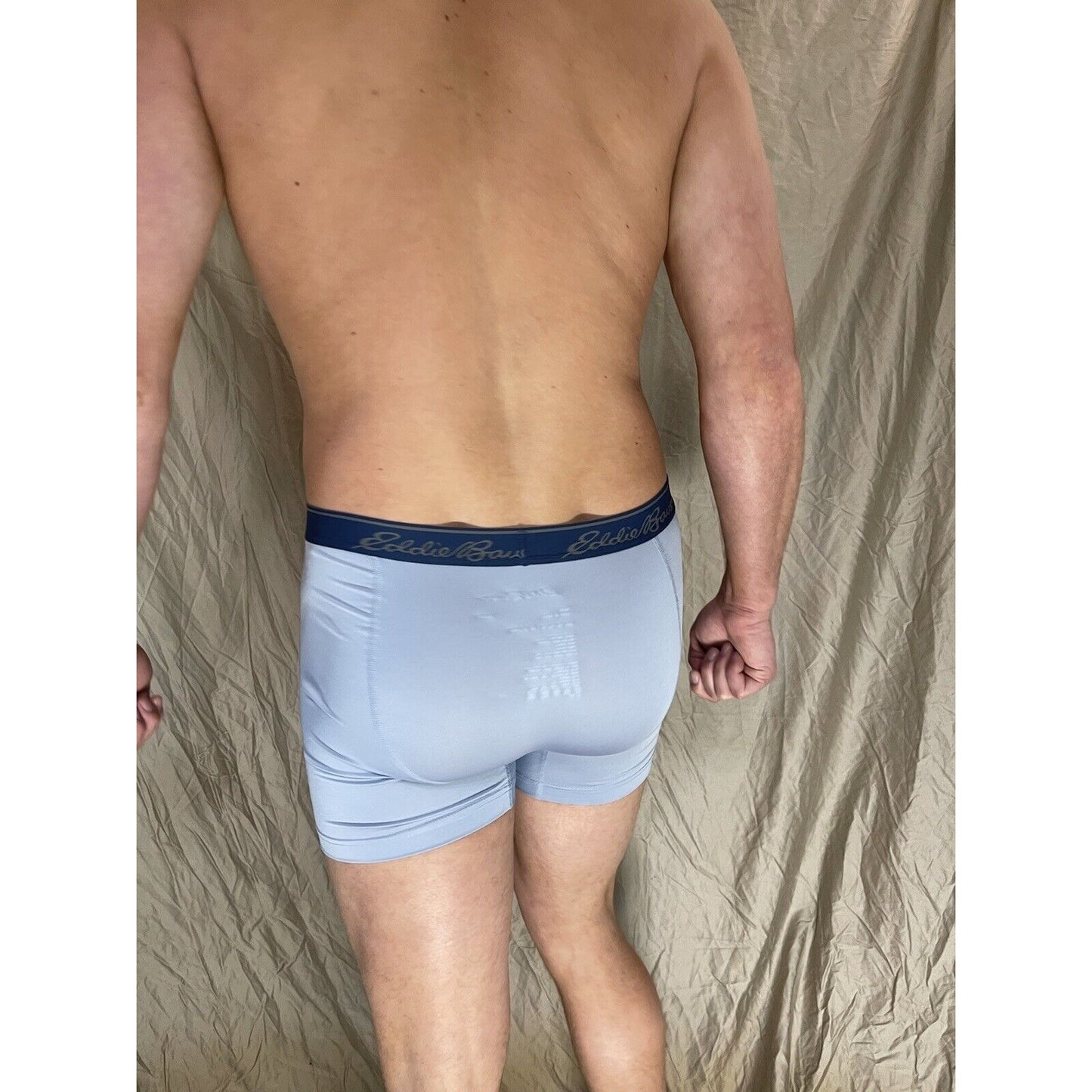 men's eddie bauer medium compression shorts 8% spandex Light Gray