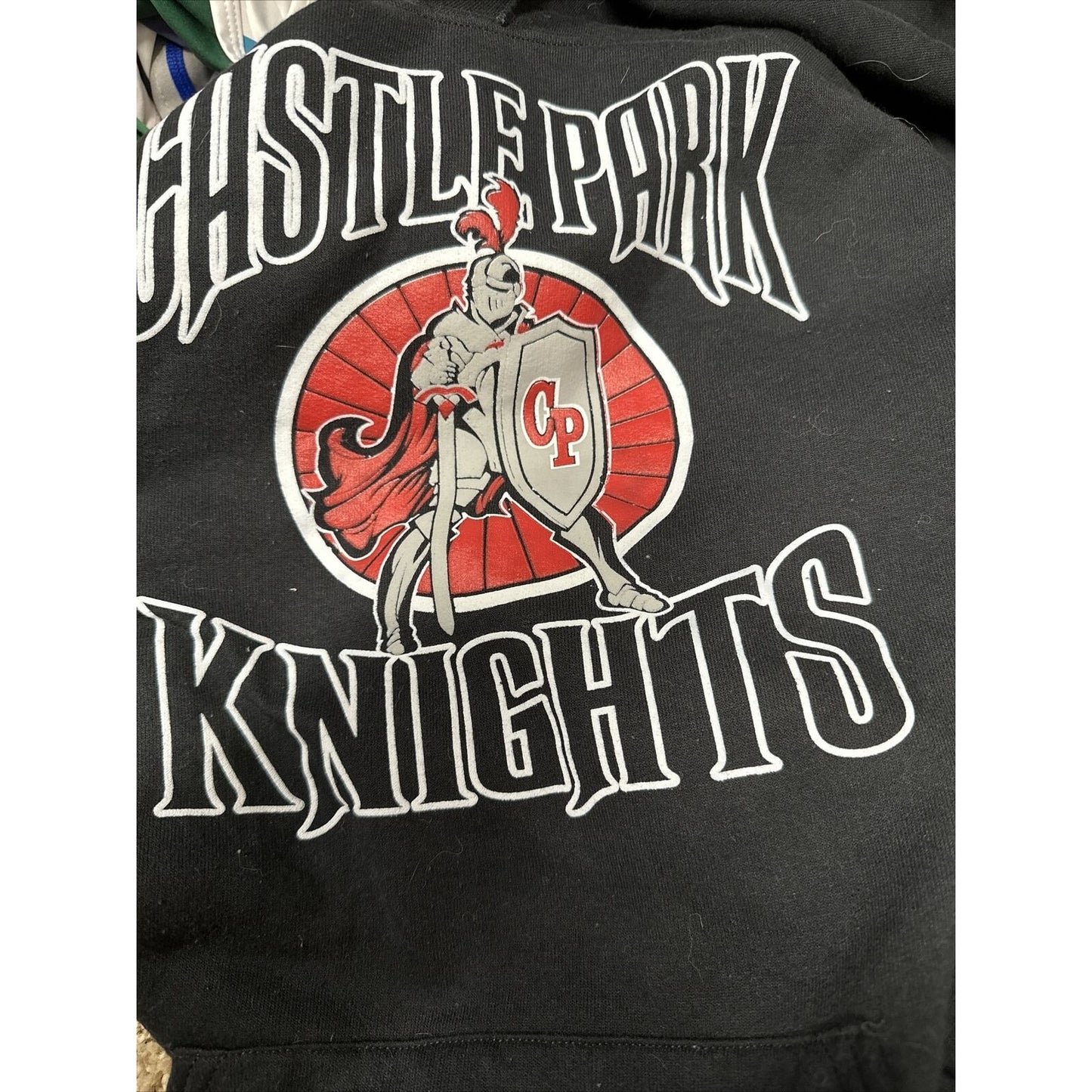 Men’s Black Jerzees Small Pullover Hoodie Castle Park Knights Chula Vista Calif