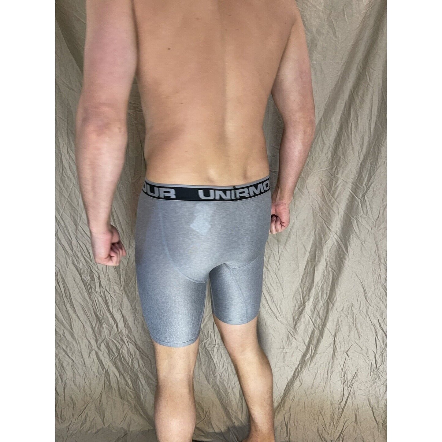 men's under armour boxer jock Gray with Black band small