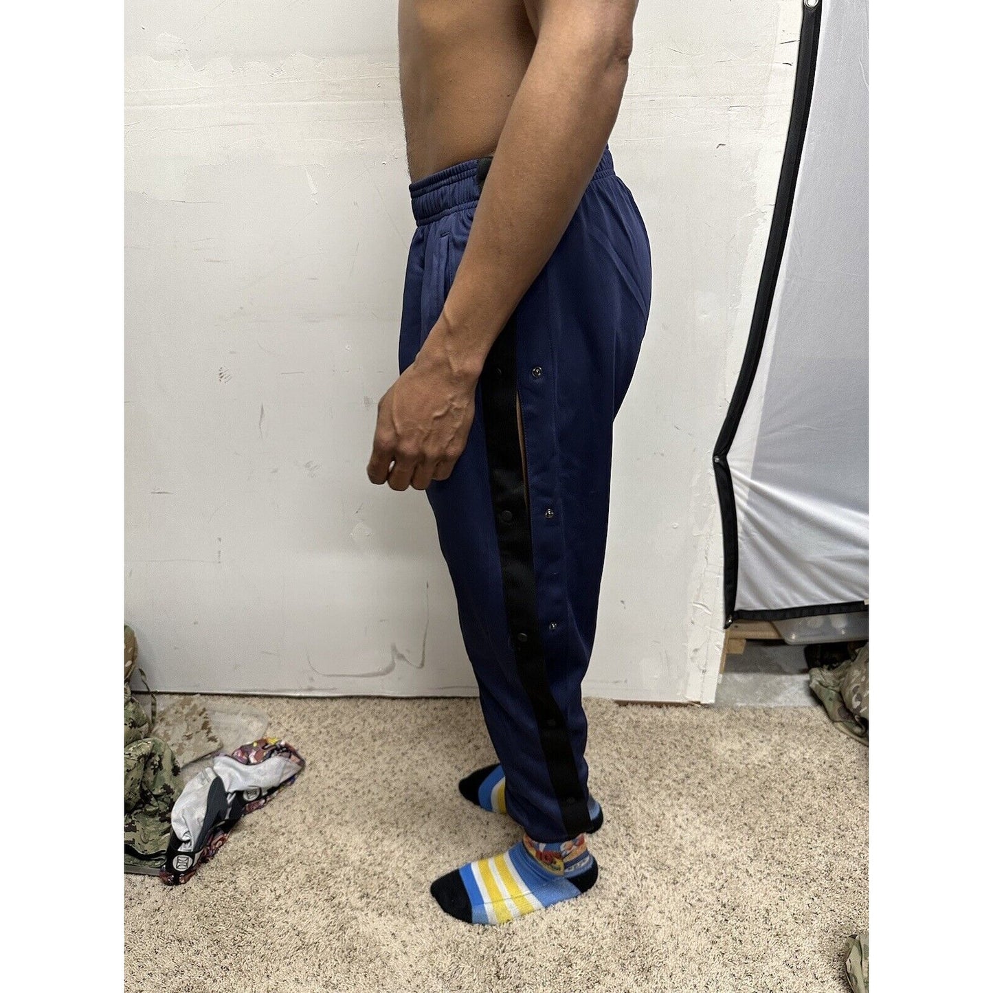 baleaf mens pants Snap Sides Track/basketball small blue