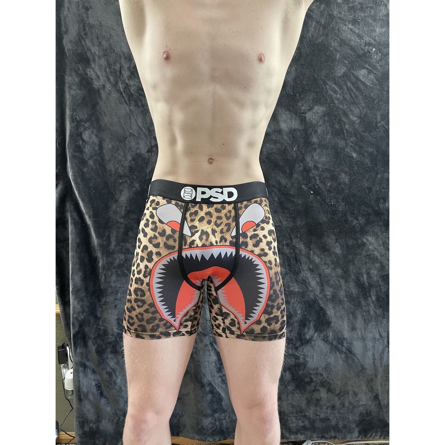 Men’s PSD Cheetah Pattern Angry Face Boxer Briefs Large